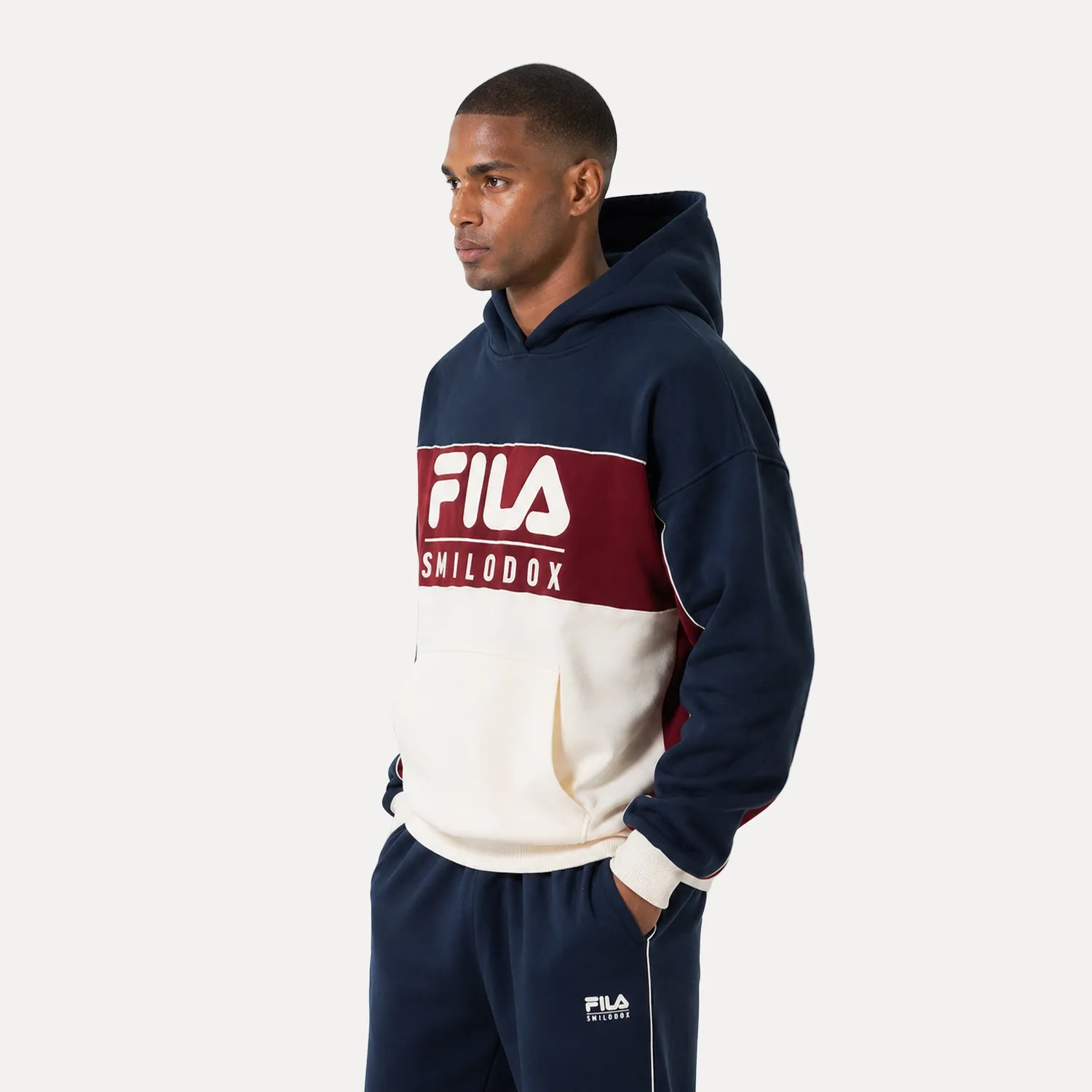 SMILODOX x FILA Tremiti Hoodie Schwarz Herren