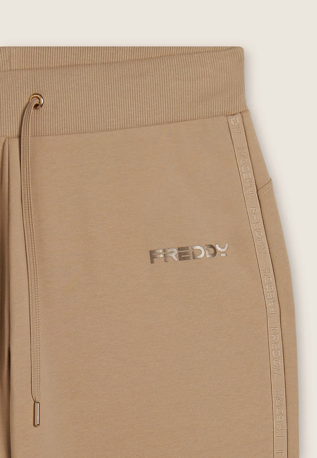 Freddy Sporthose Fleece Schwarz Logoband Rippbündchen Taschenlos