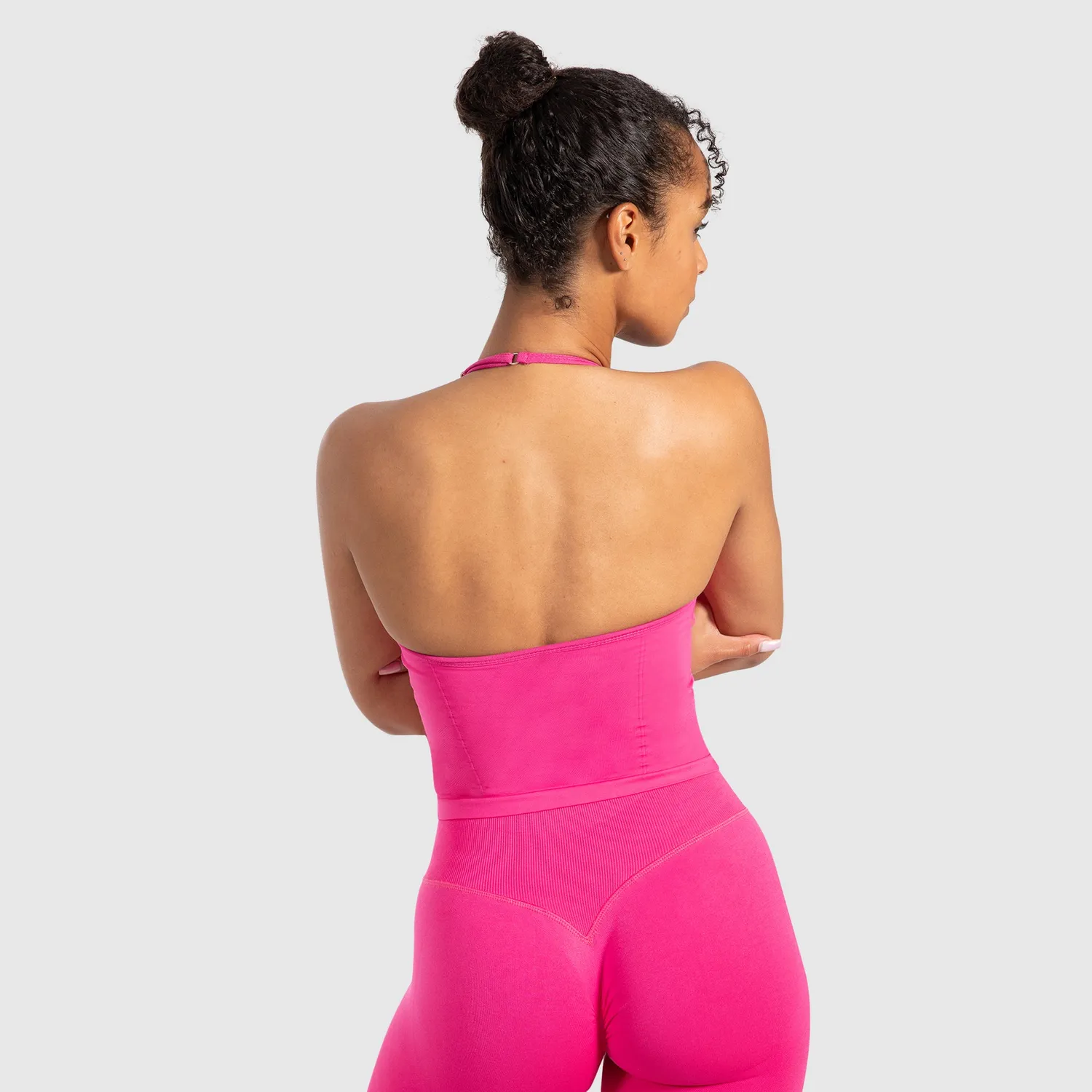 Smilodox Malena Crop Top Schwarz nahtlos