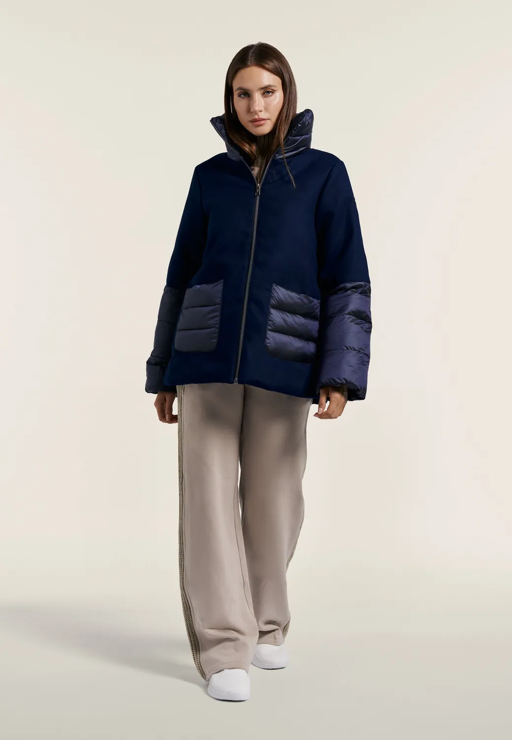 Freddy Damen Steppjacke Flanell Shimmer Wattiert Blau