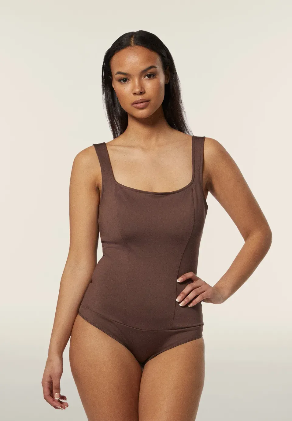 Freddy Square-Neck Body Nero Recycled-Training blickdicht