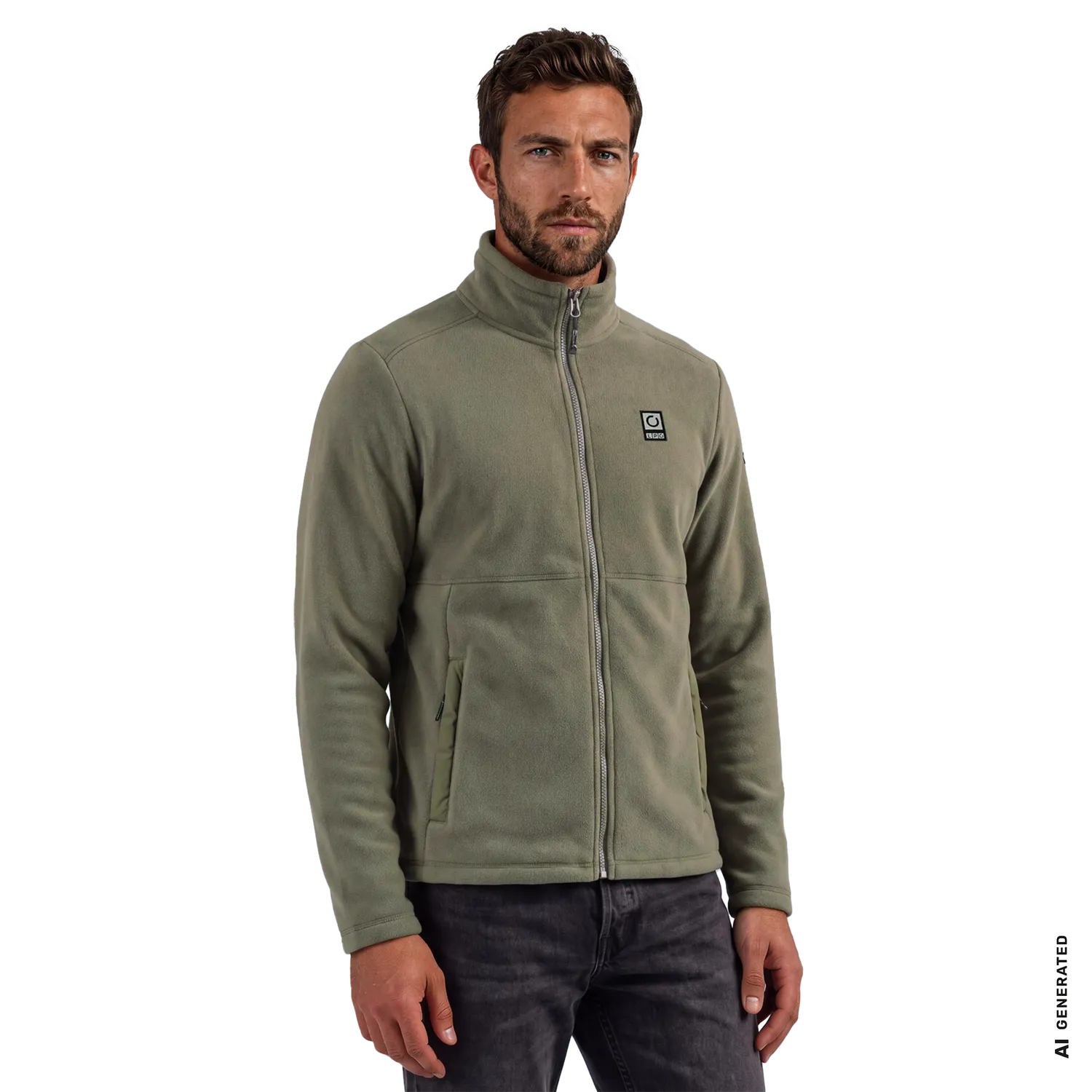 LPO Reece Herren-Fleecejacke olivgrün