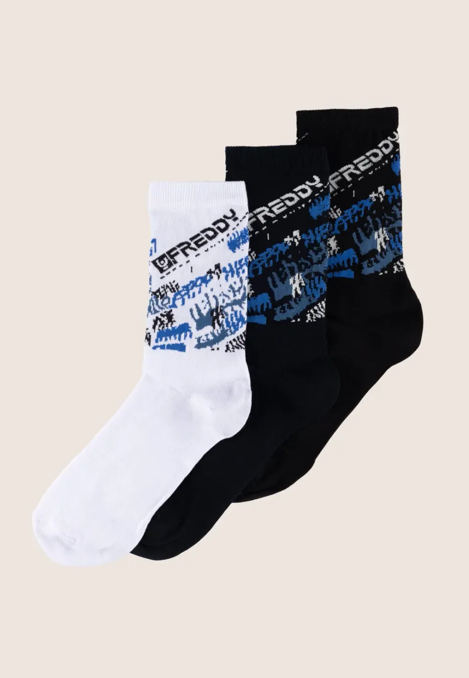 Freddy Socken 3er-Pack halbhoch Baumwolle assortiert