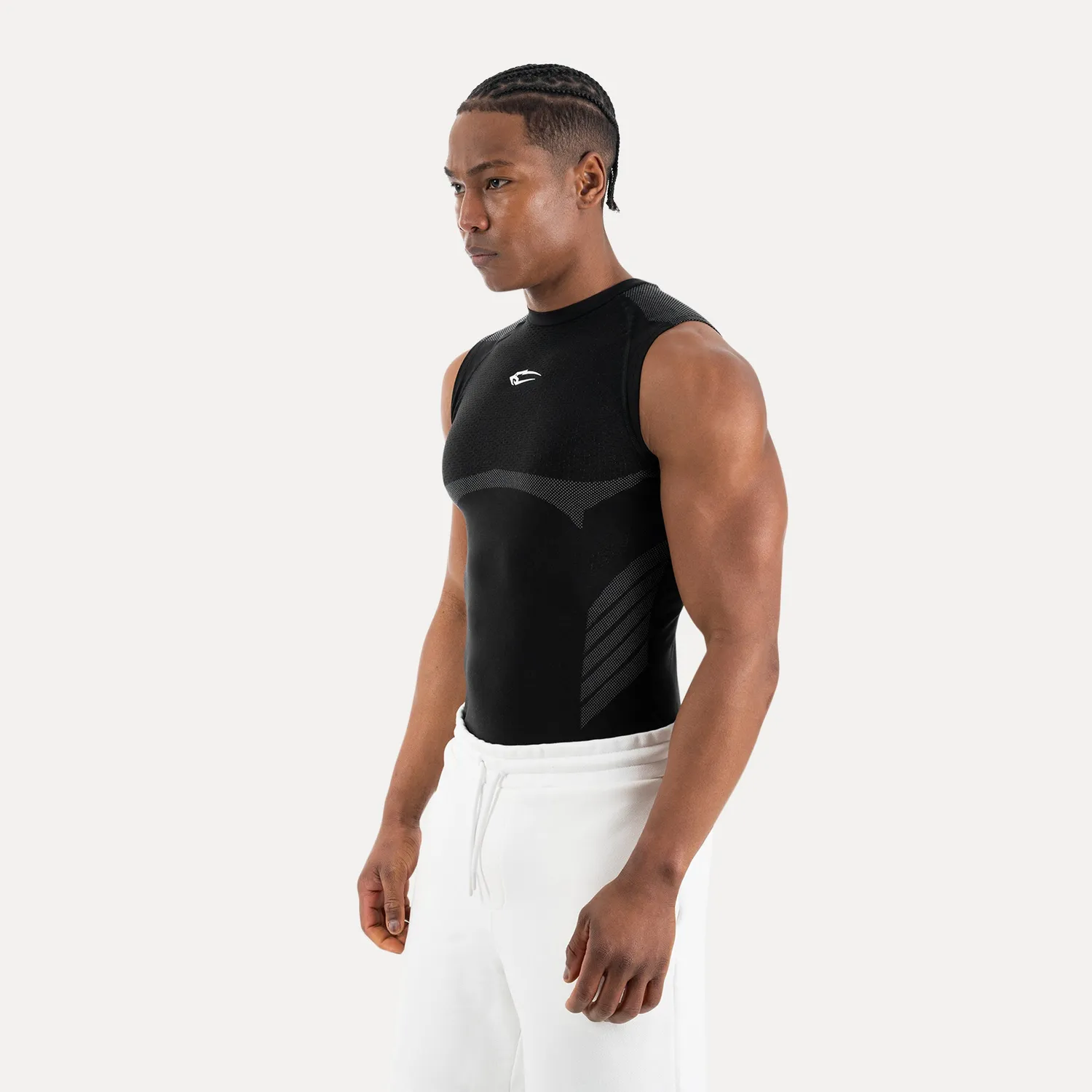 Smilodox Carnos Tank Top Herren Schwarz Kompression Seamless
