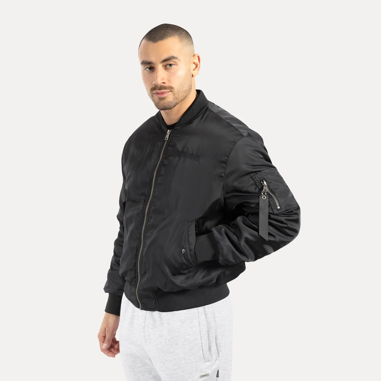 Smilodox Daxton Bomberjacke Unisex Schwarz Oversize