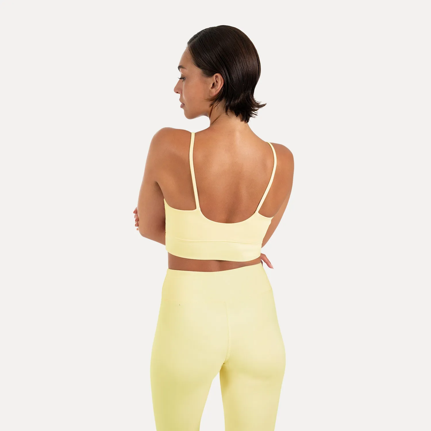 Smilodox Lunara Crop Top Schwarz S V-Ausschnitt
