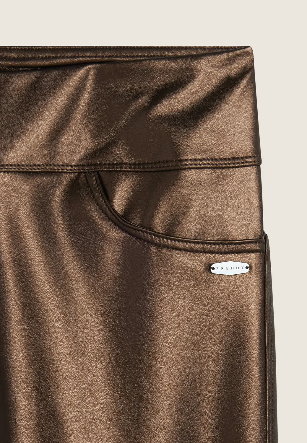 Freddy 7/8 Coated Leggings Leder-Look hoher Bund