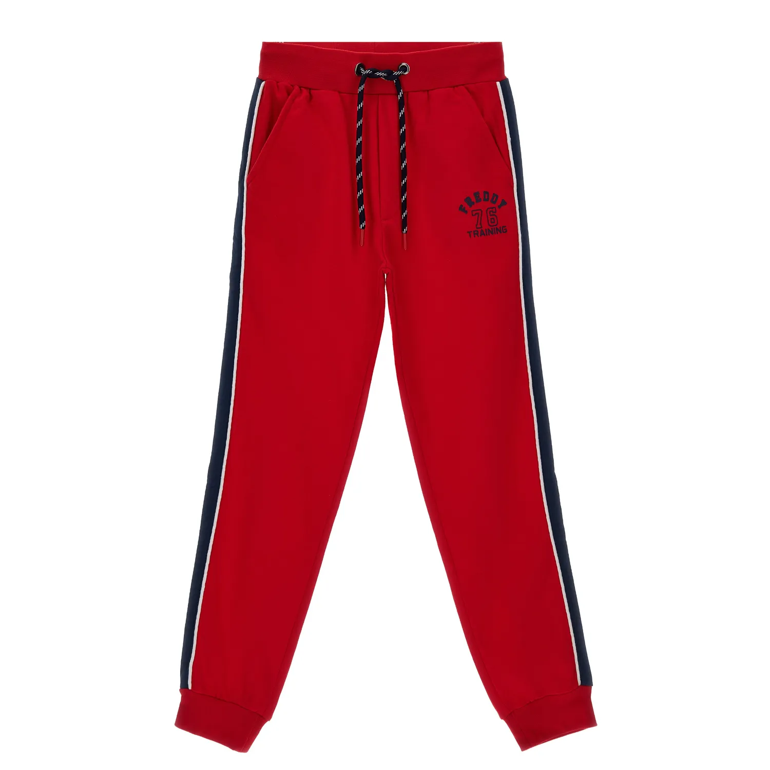 Freddy Kinder Jogginghose Baumwolle Blau Seitenstreifen