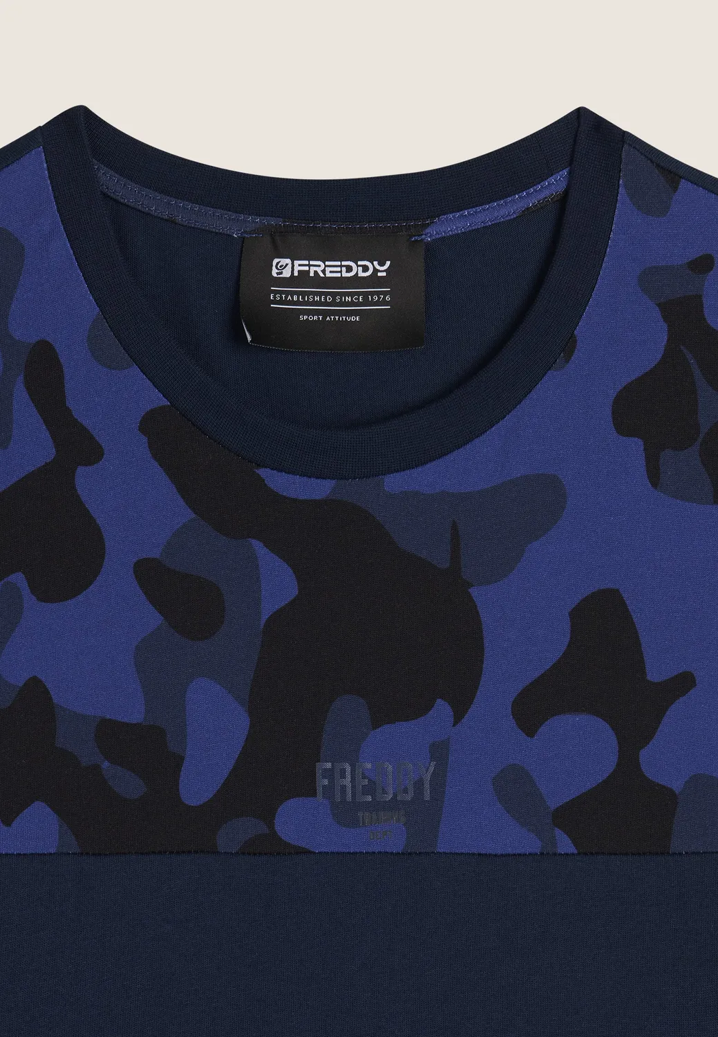 Freddy T-Shirt Camouflage Einsatz Dress Blue