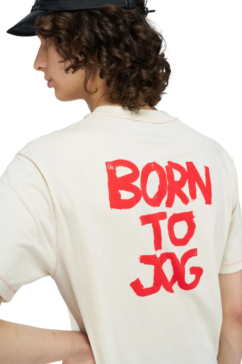 UNNA Born To Jog Tee T-Shirt Vanilla White