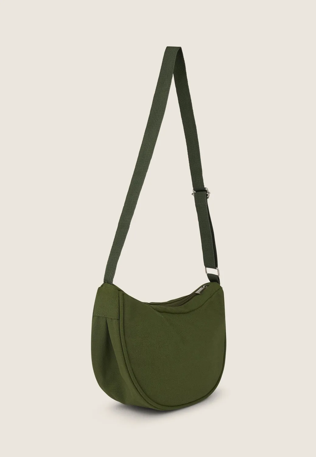Freddy Schultertasche Canvas Halbmond Aloe Reissverschluss