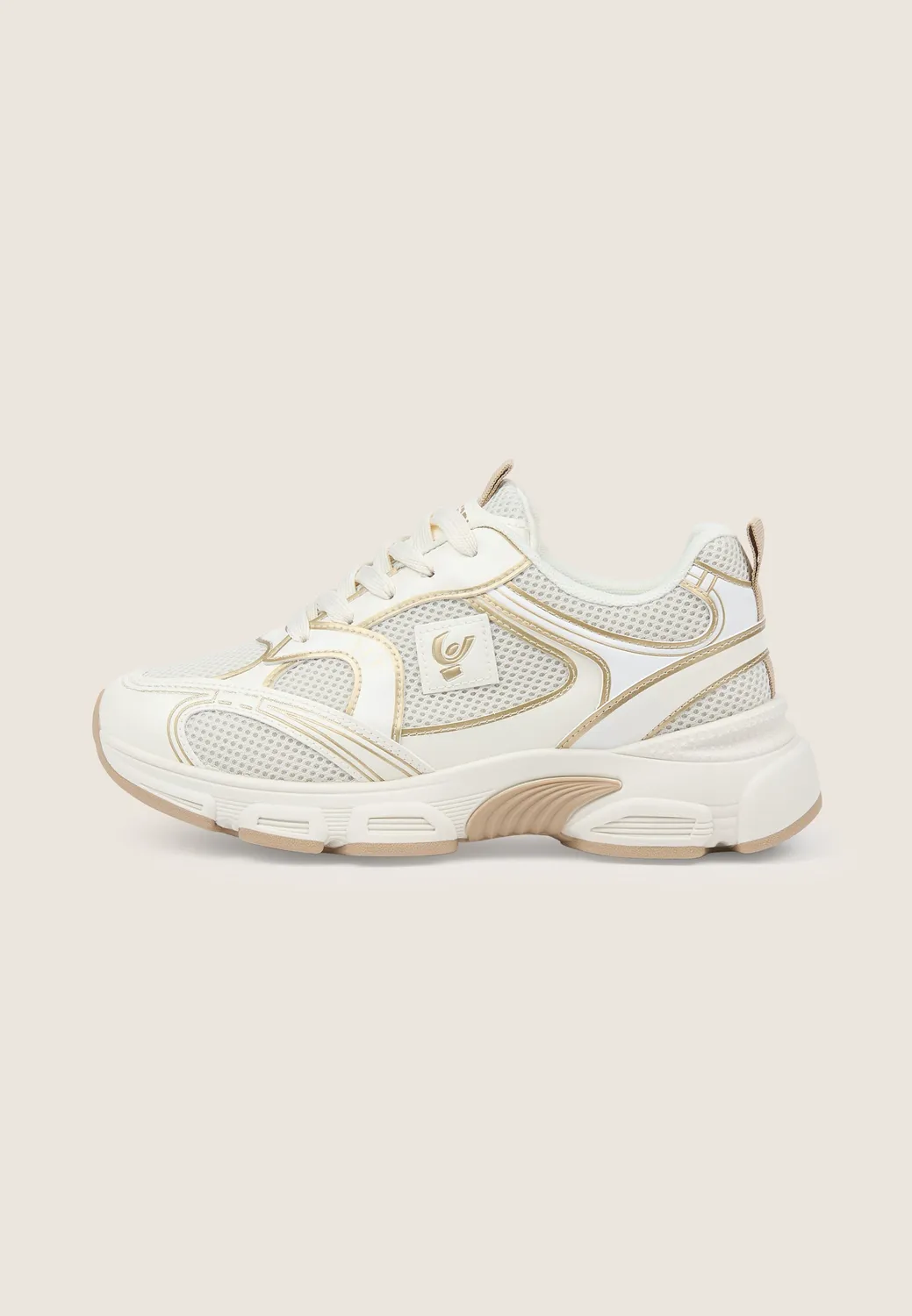 Freddy Sneakers White-Silver Mesh Memory-Foam Damen