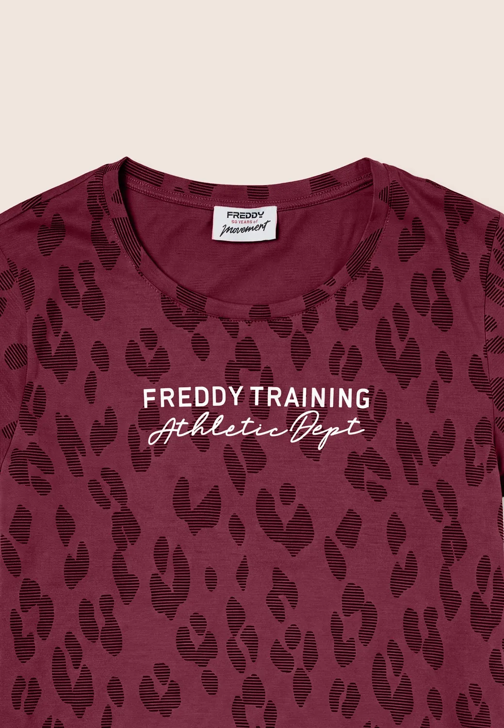 Freddy Regular Stampa Leopardata Damen T-Shirt Black Baumwolle