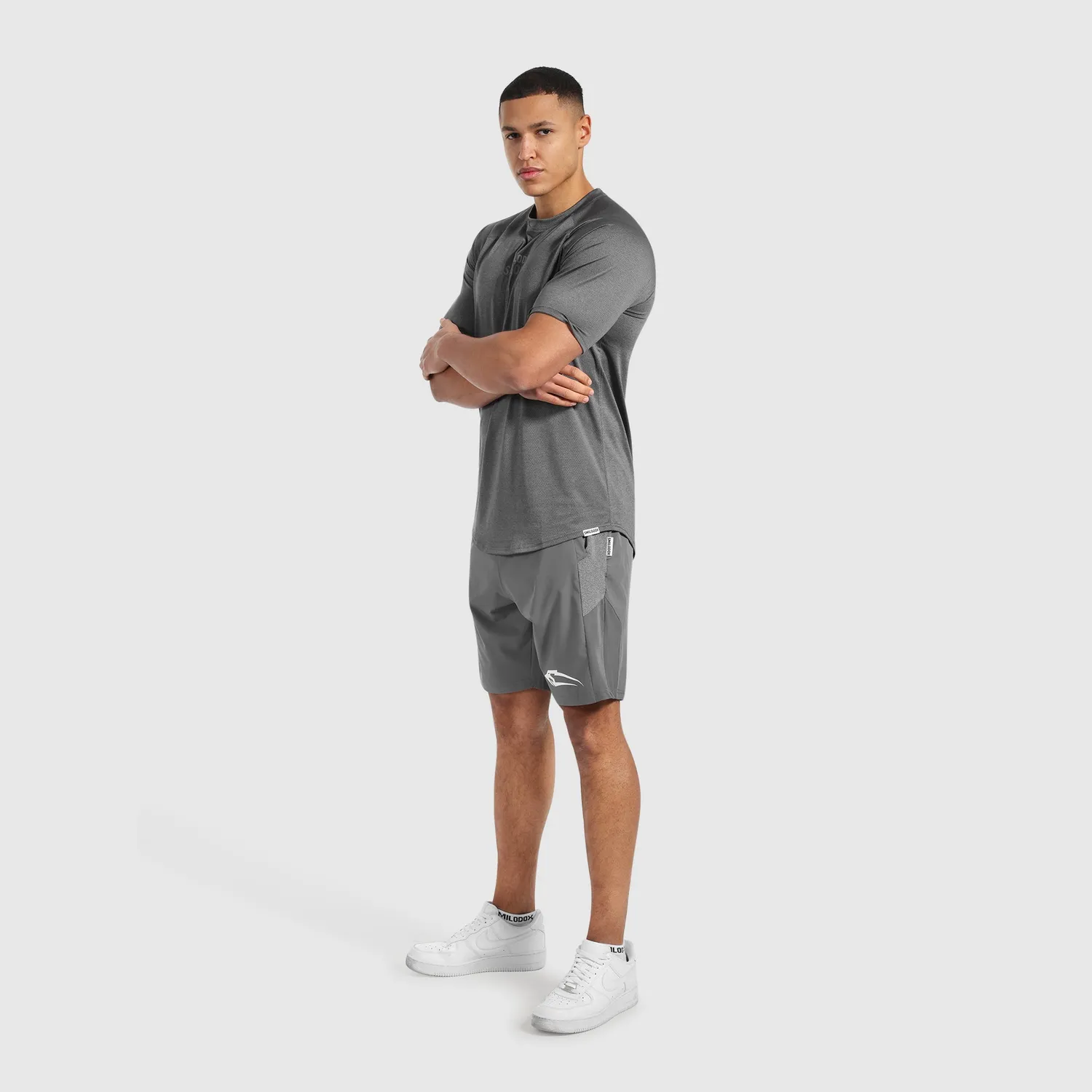Smilodox Powerfit Triple T-Shirt Herren Schwarz Slim Fit Atmungsaktiv