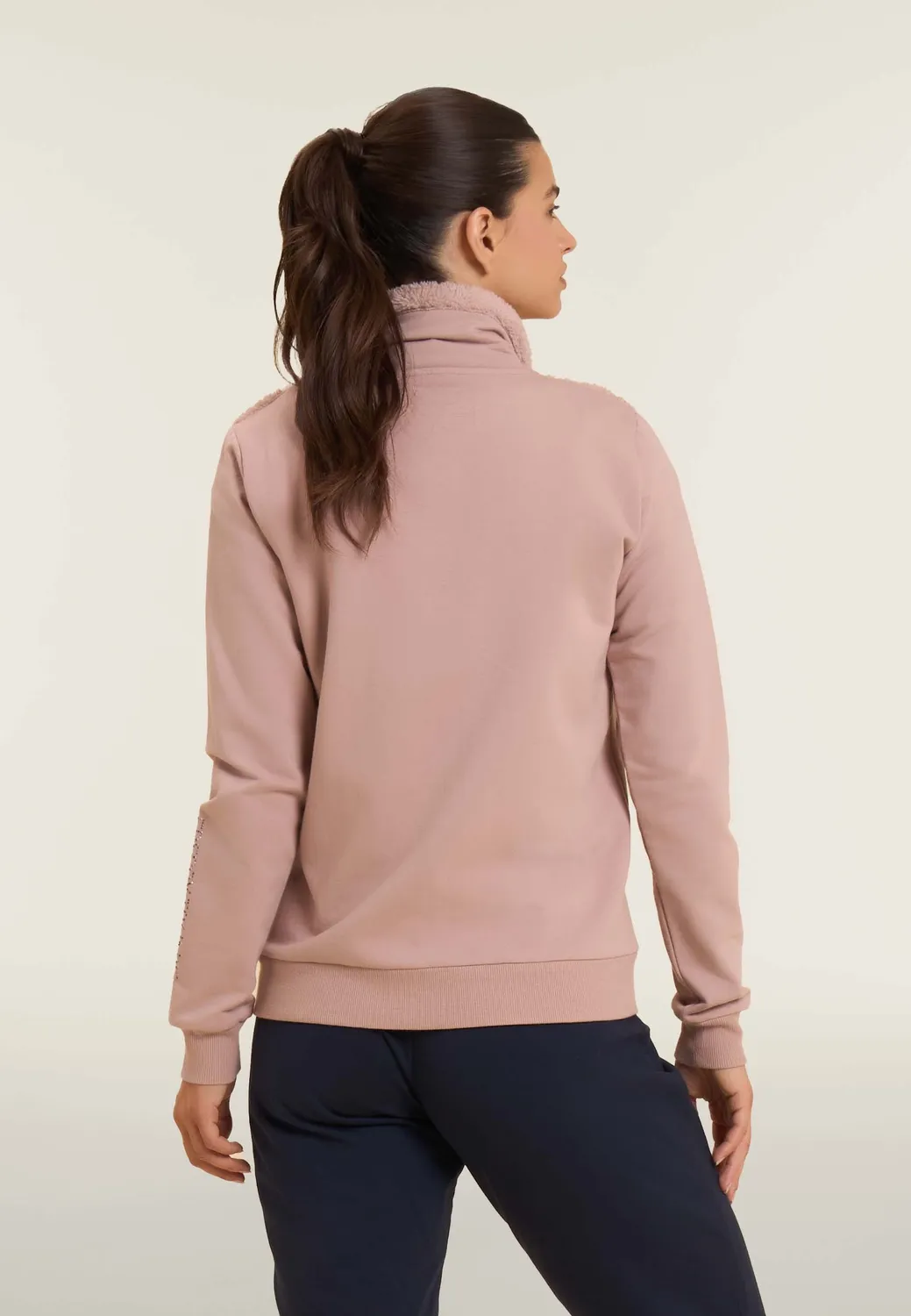 Freddy Sherpa Sweatjacke Damen mit Zip hoher Kragen