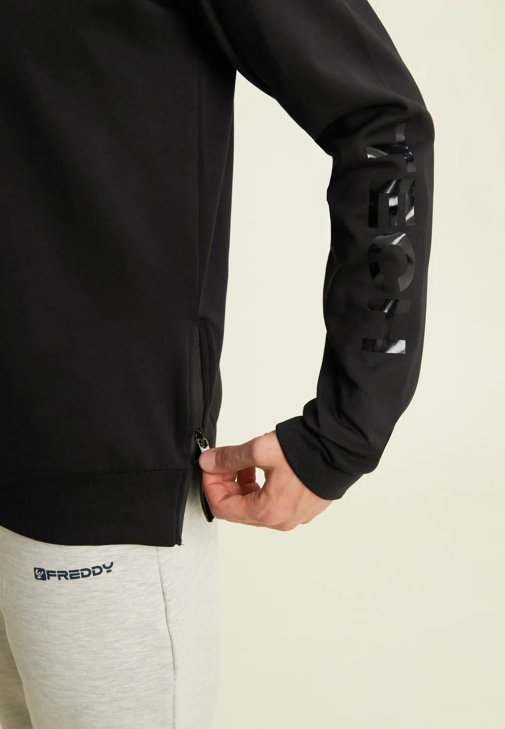 Freddy Rundhals Sweatshirt Zip Print Turbulence warm