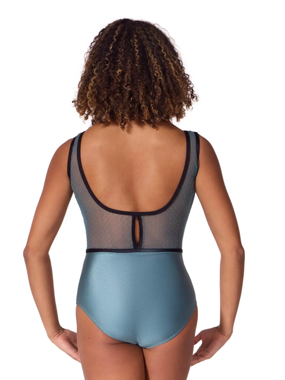Capezio Enchanted Contrast Graceful Tank Ballettanzug Schwarz Mesh