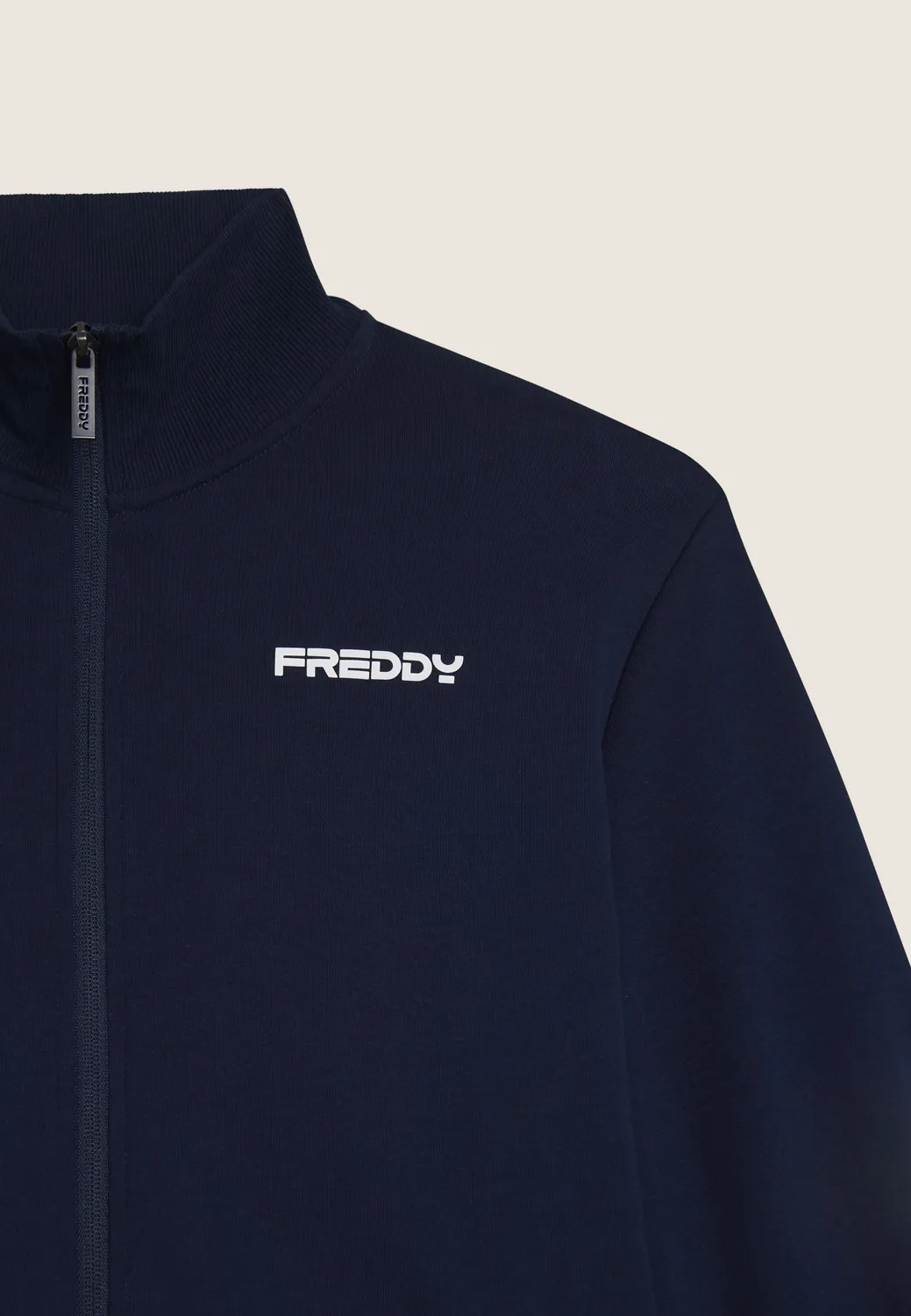 Freddy Interlock Full-Zip Sweatjacke Blau hoher Kragen