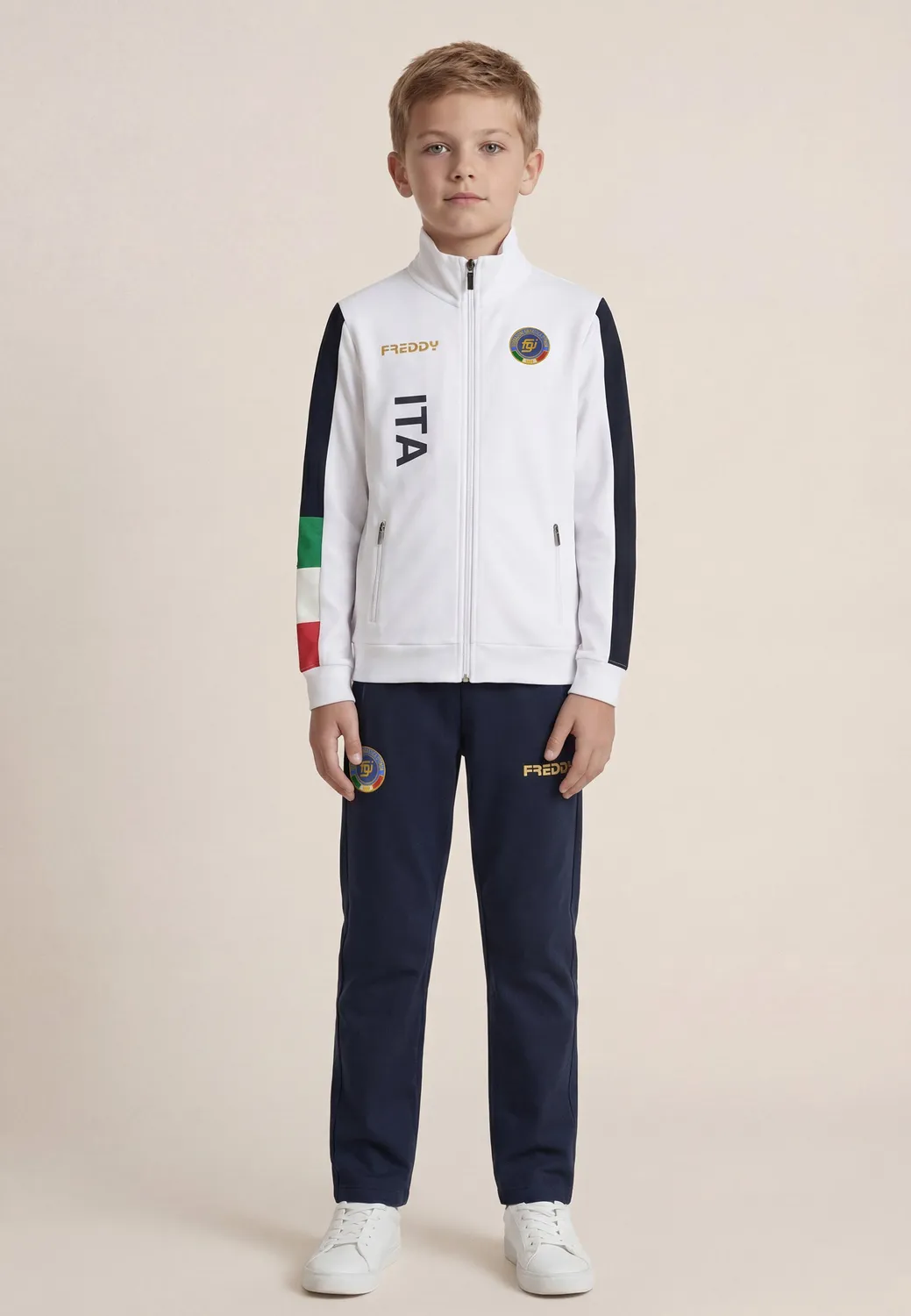 Freddy FGI Italia Trainingsanzug Junior Weiß-Blau