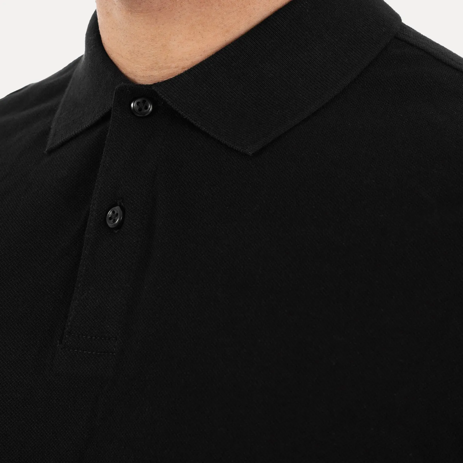 Smilodox Lunara Basic Tjardo Poloshirt Schwarz Baumwolle