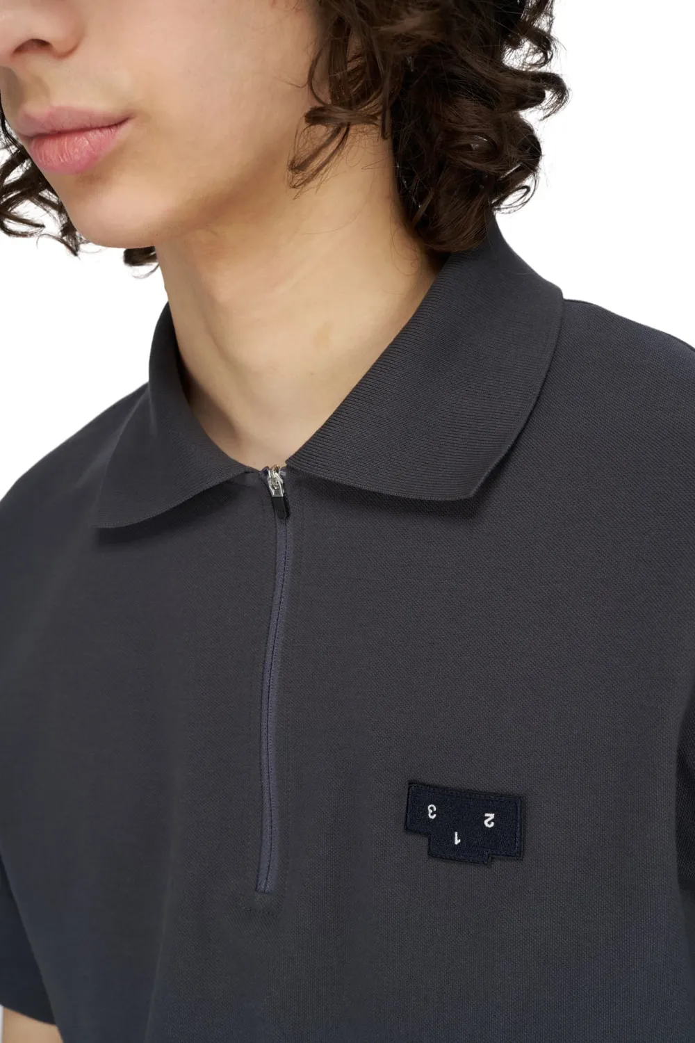 UNNA Polo Run Shirt Poloshirt Off Black Bio-Baumwolle