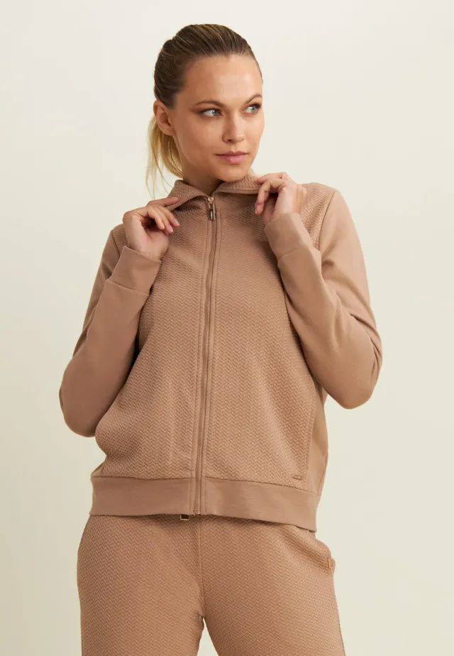 Freddy Full-Zip Sweatjacke hoher Kragen Modal