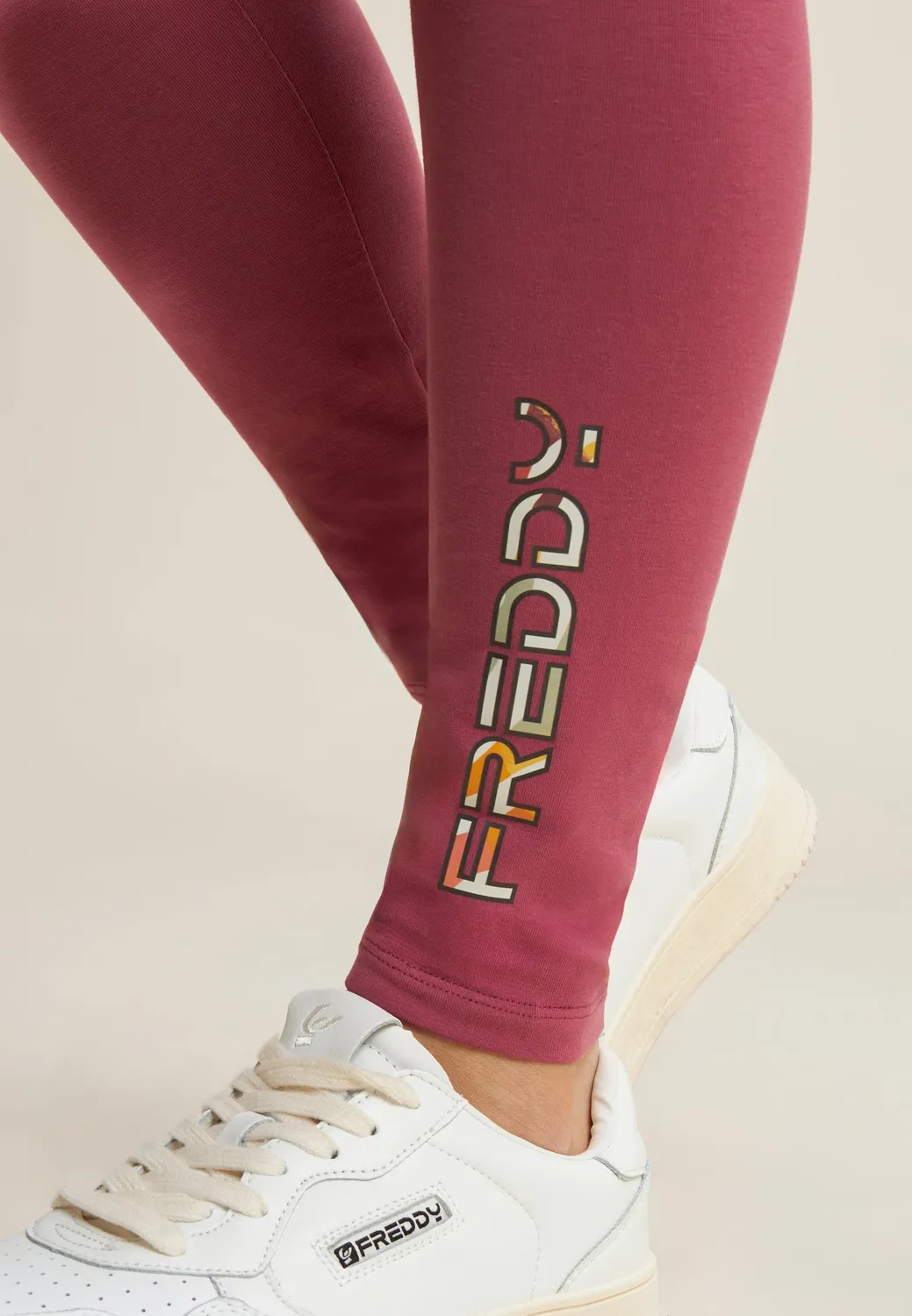 Freddy 7/8 High-Waist Leggings Heavy Jersey Logo schwarz