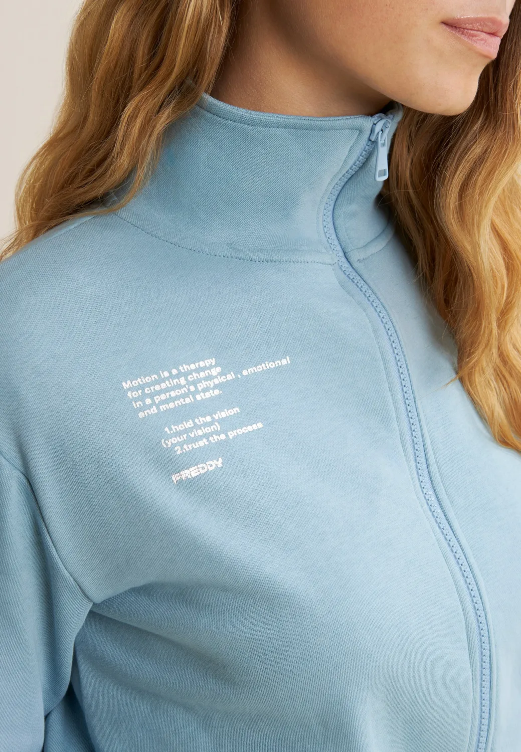 Freddy Cropped Hoodie French Terry Forget Me Not