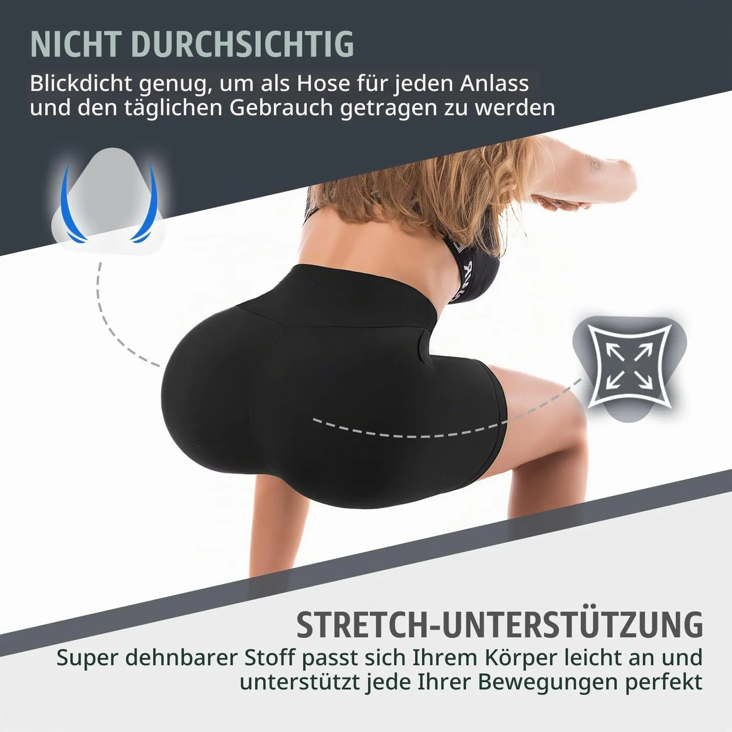SINOPHANT High Waist Radlerhose Damen kurz mit Tasche Sommer