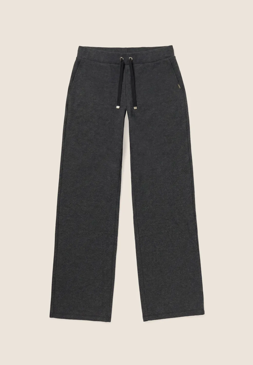 Freddy Wide Leg Jogginghose Damen Schwarz meliert