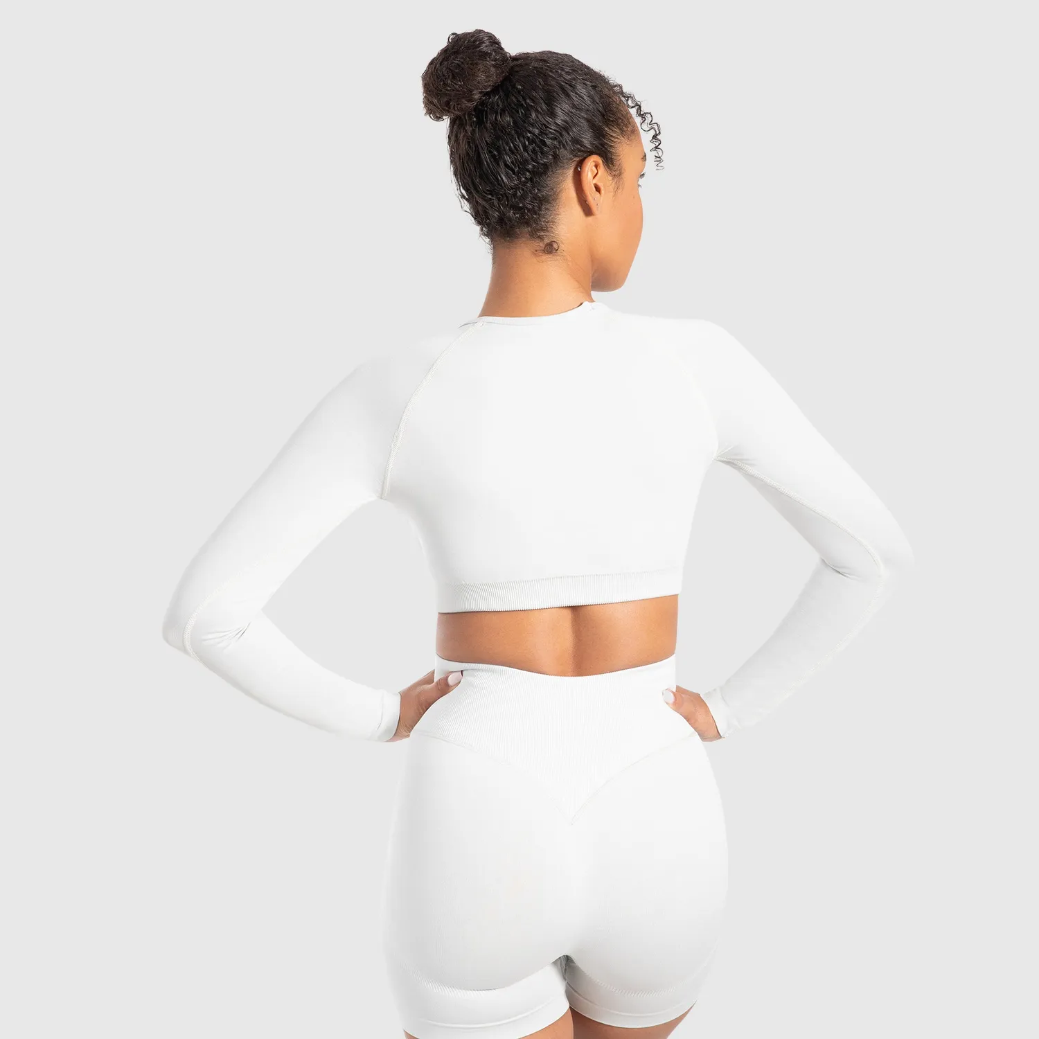 Smilodox Maysa Crop Longsleeve Damen Schwarz