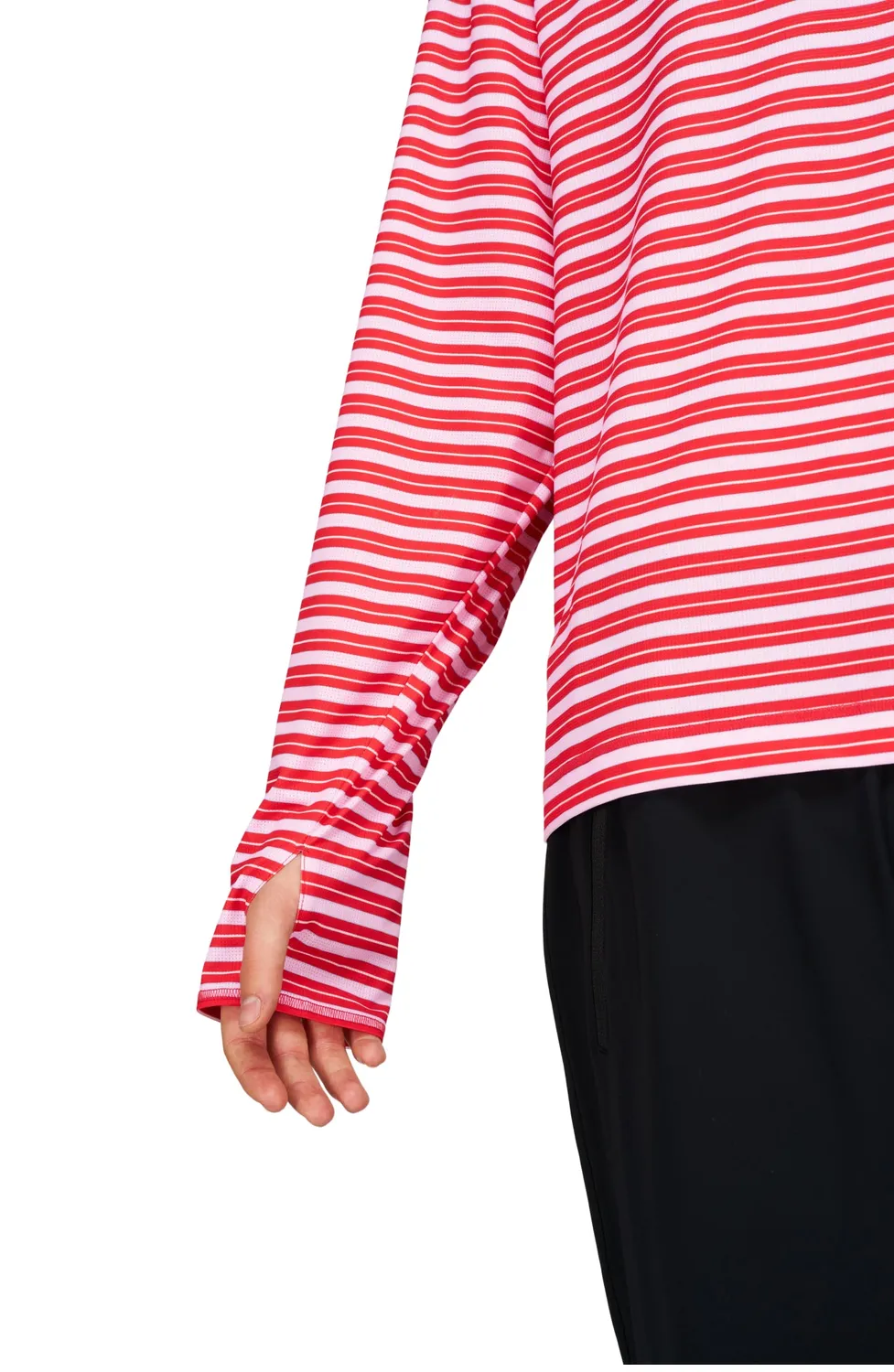 UNNA Striped LS Langarmshirt Herren Turbo Rose gestreift