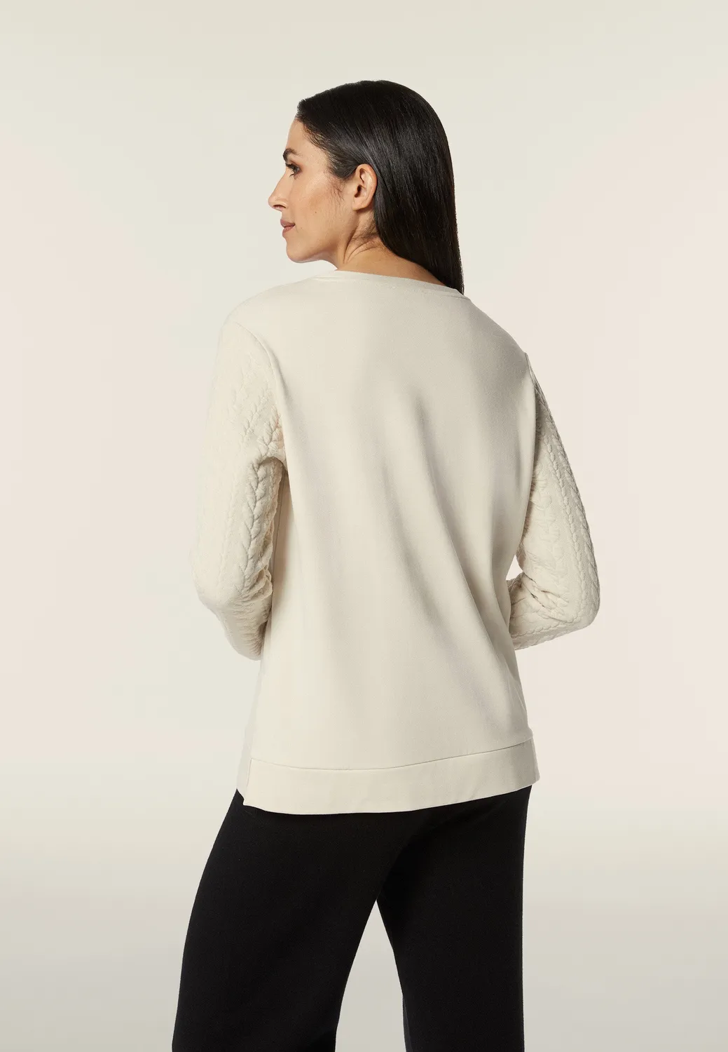 Freddy Sweatshirt Viskose Zopfärmel Schwarz comfort