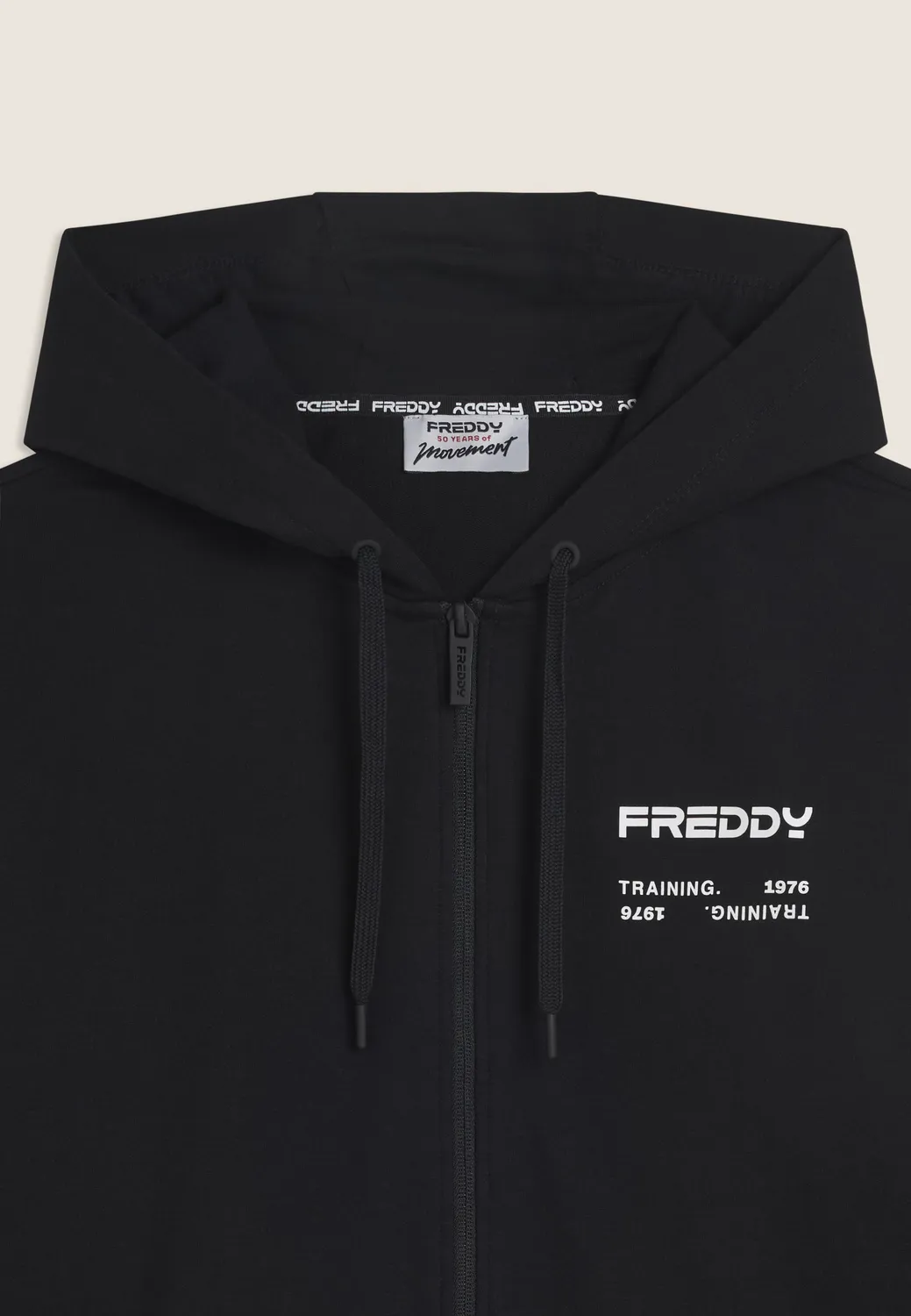 Freddy Herren Kapuzenjacke Full-Zip Schwarz French Terry