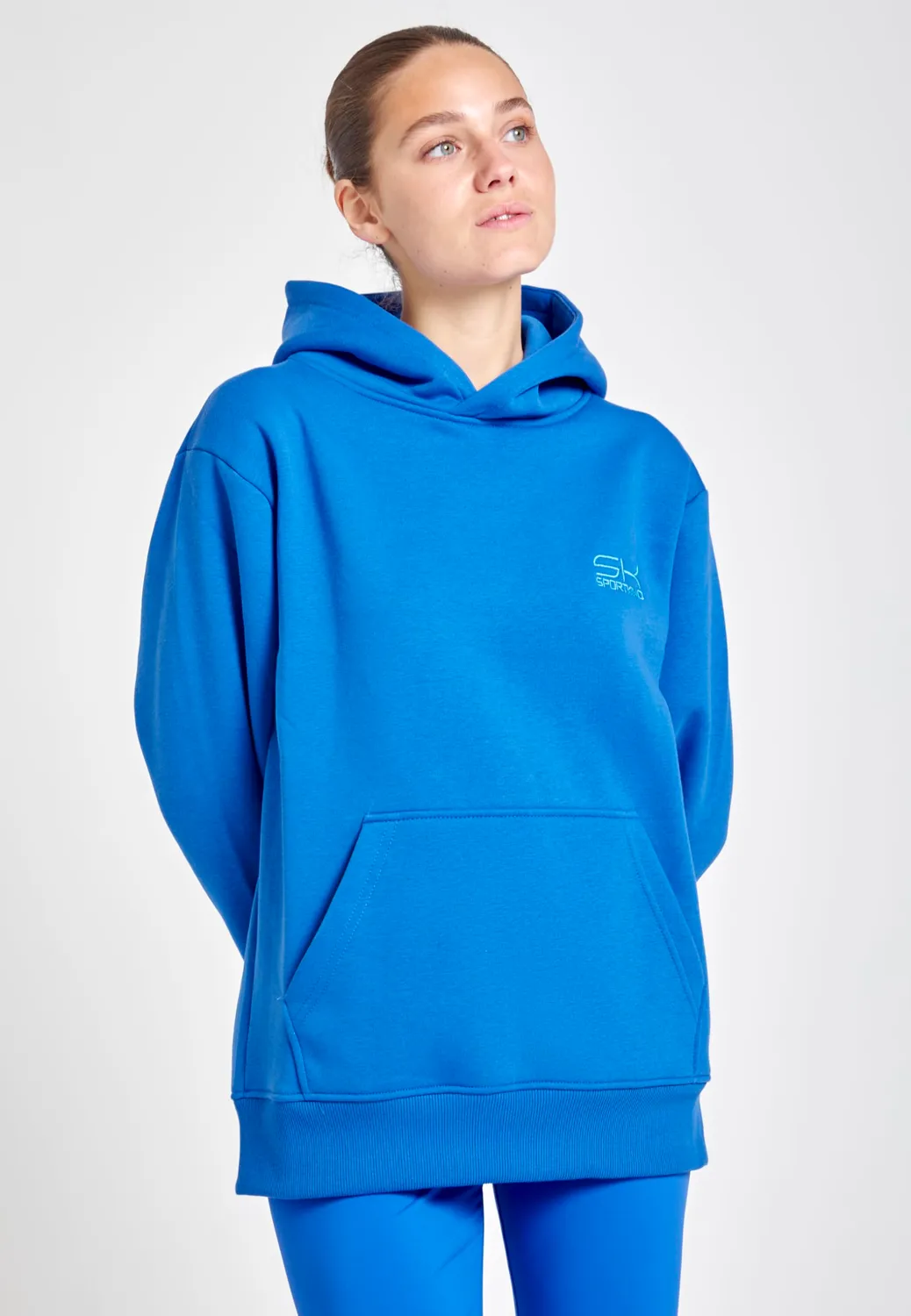 SPORTKIND Hoodie Kobaltblau S Baumwolle Oversized