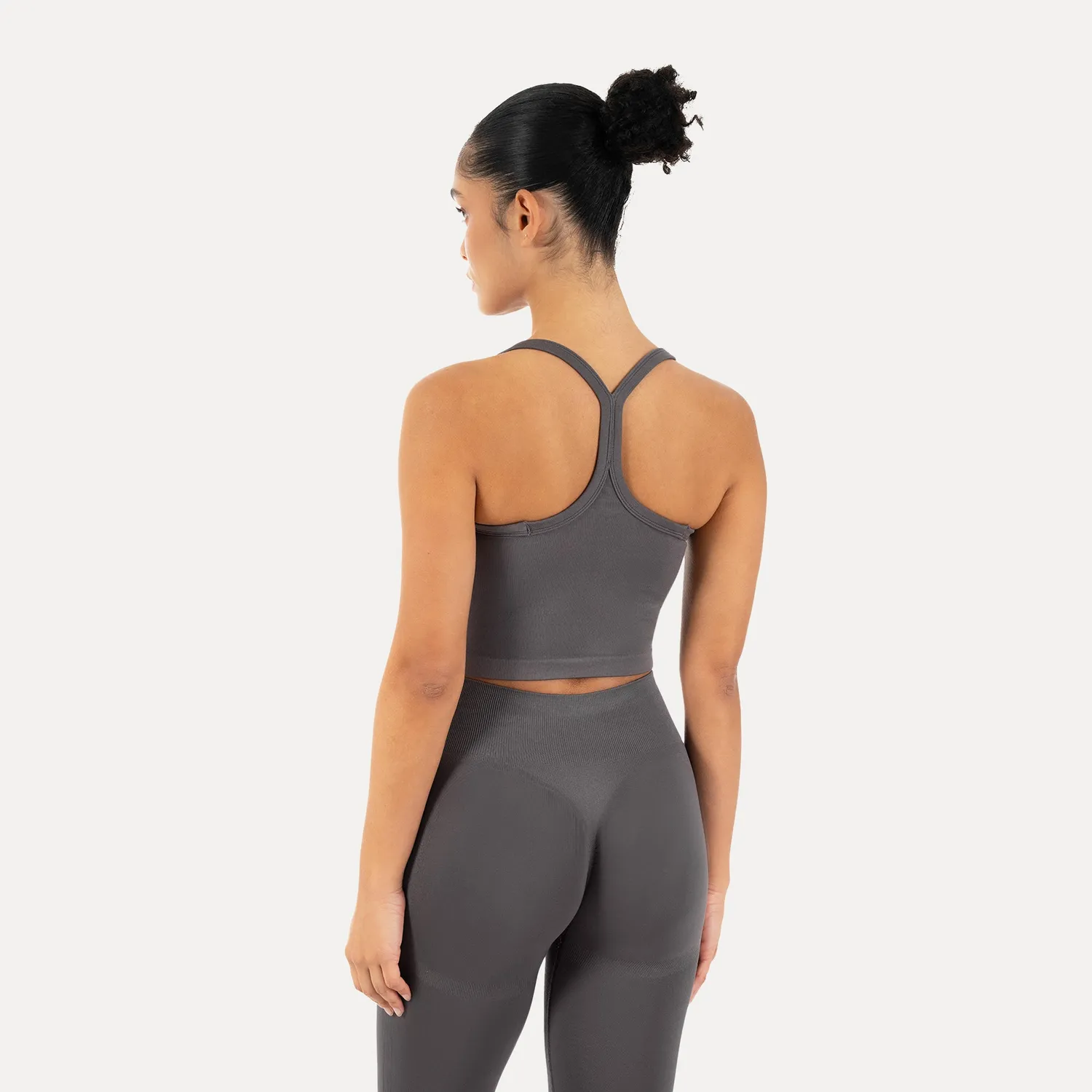 Smilodox Vonda Crop Top Schwarz mit Racerback