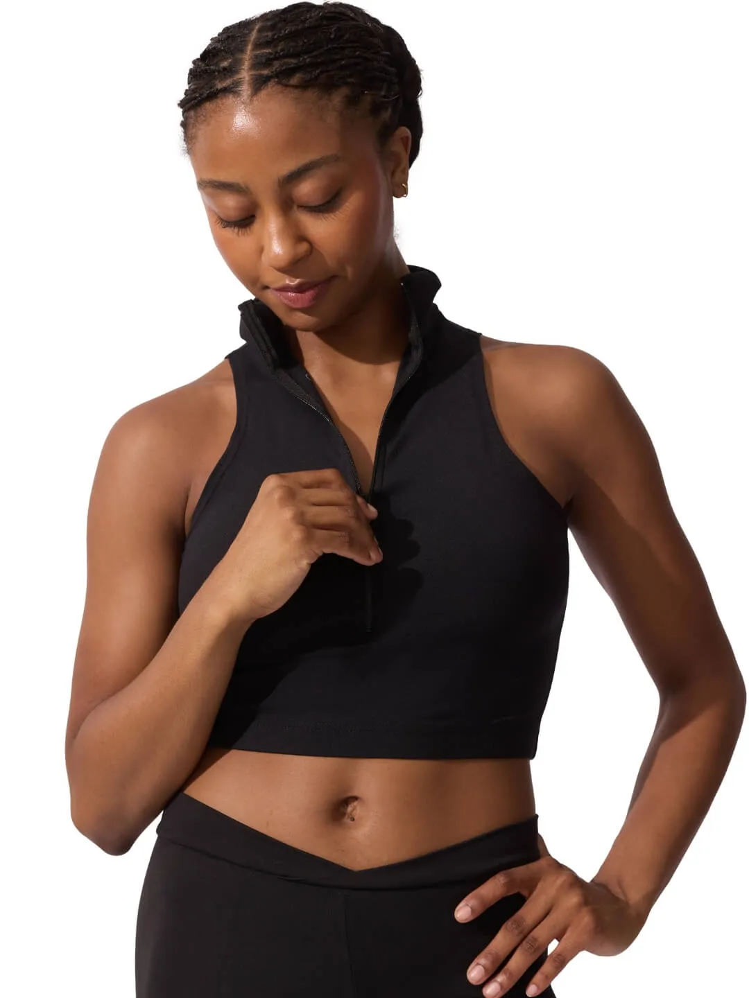 Capezio Team Basics TB261W Top Schwarz Stehkragen