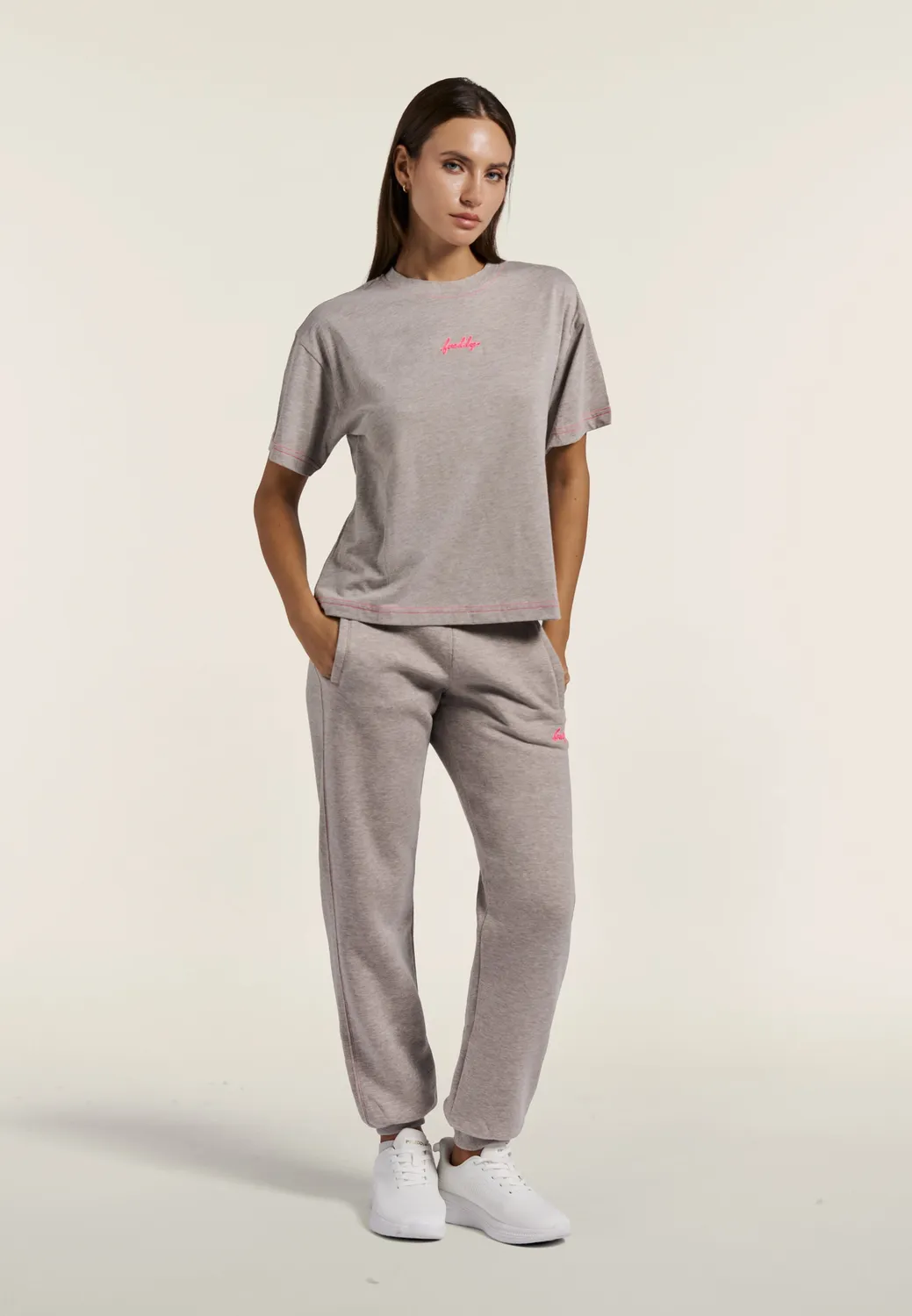 Freddy T-Shirt Damen Jersey Melange Comfort grau