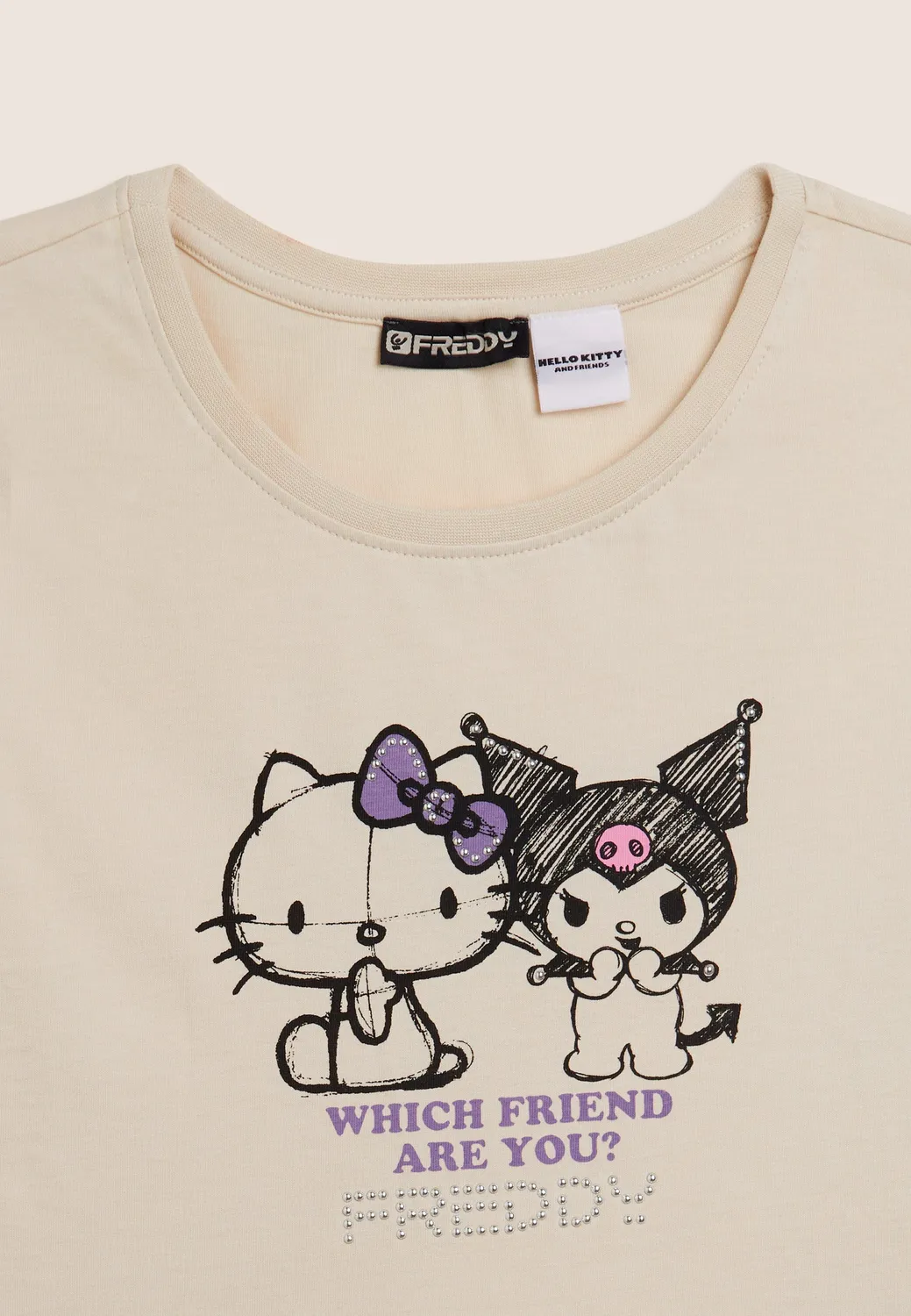 Freddy Hello Kitty Kuromi T-Shirt Schwarz Baumwolle
