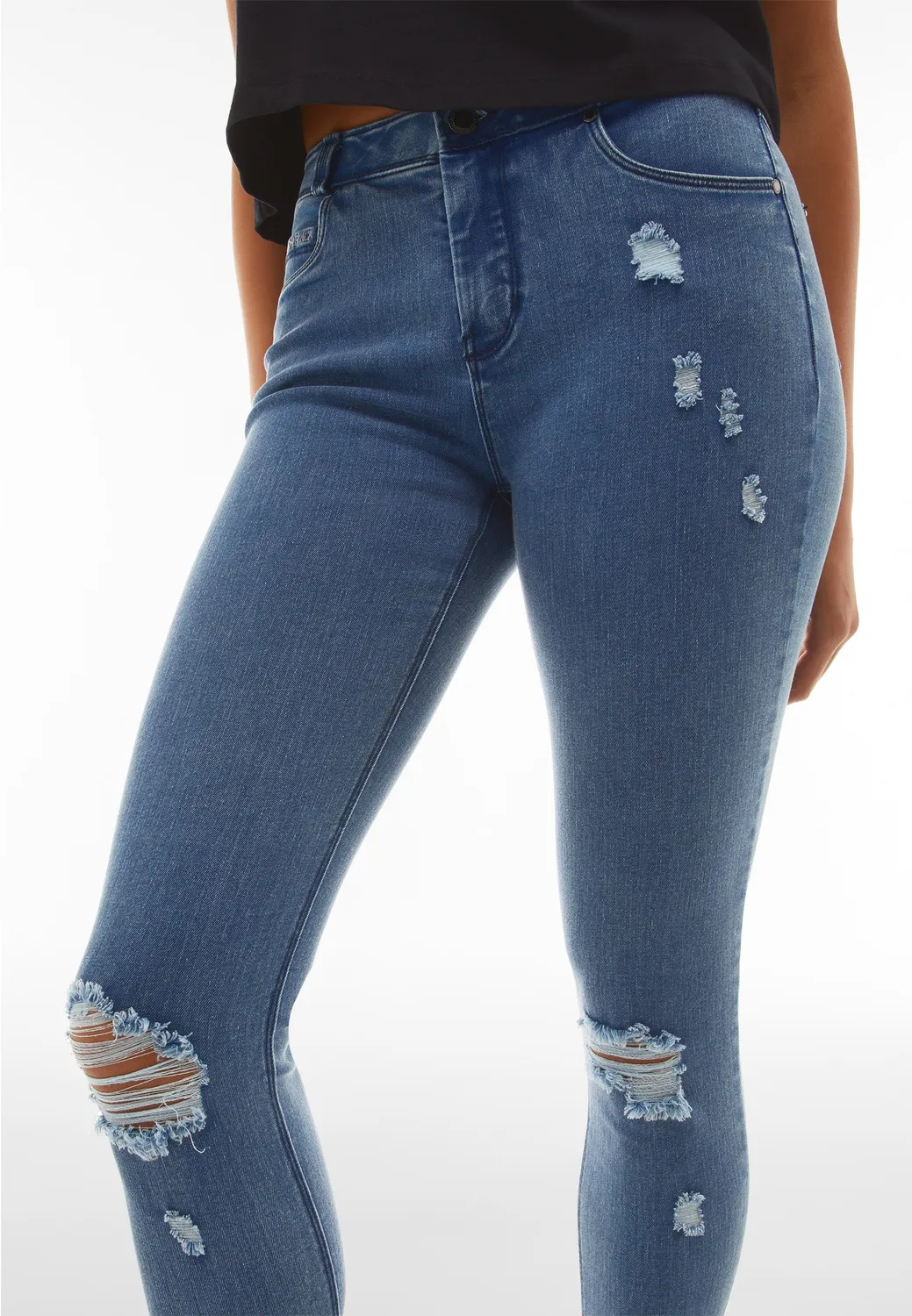 Freddy Black Skinny Vita Regular Jeans Dark Jeans distressed