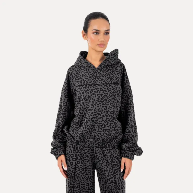 Smilodox Sorea Siara Hoodie Schwarz Leo Relaxed