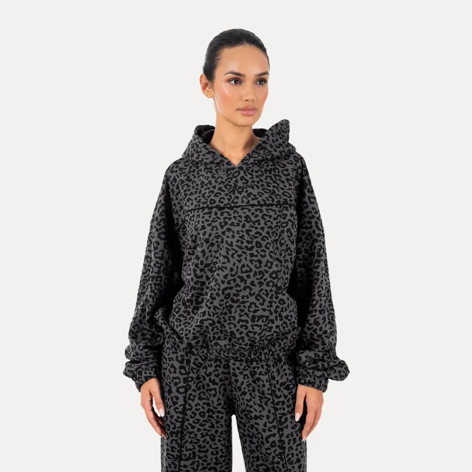Smilodox Sorea Siara Hoodie Schwarz Leo Relaxed