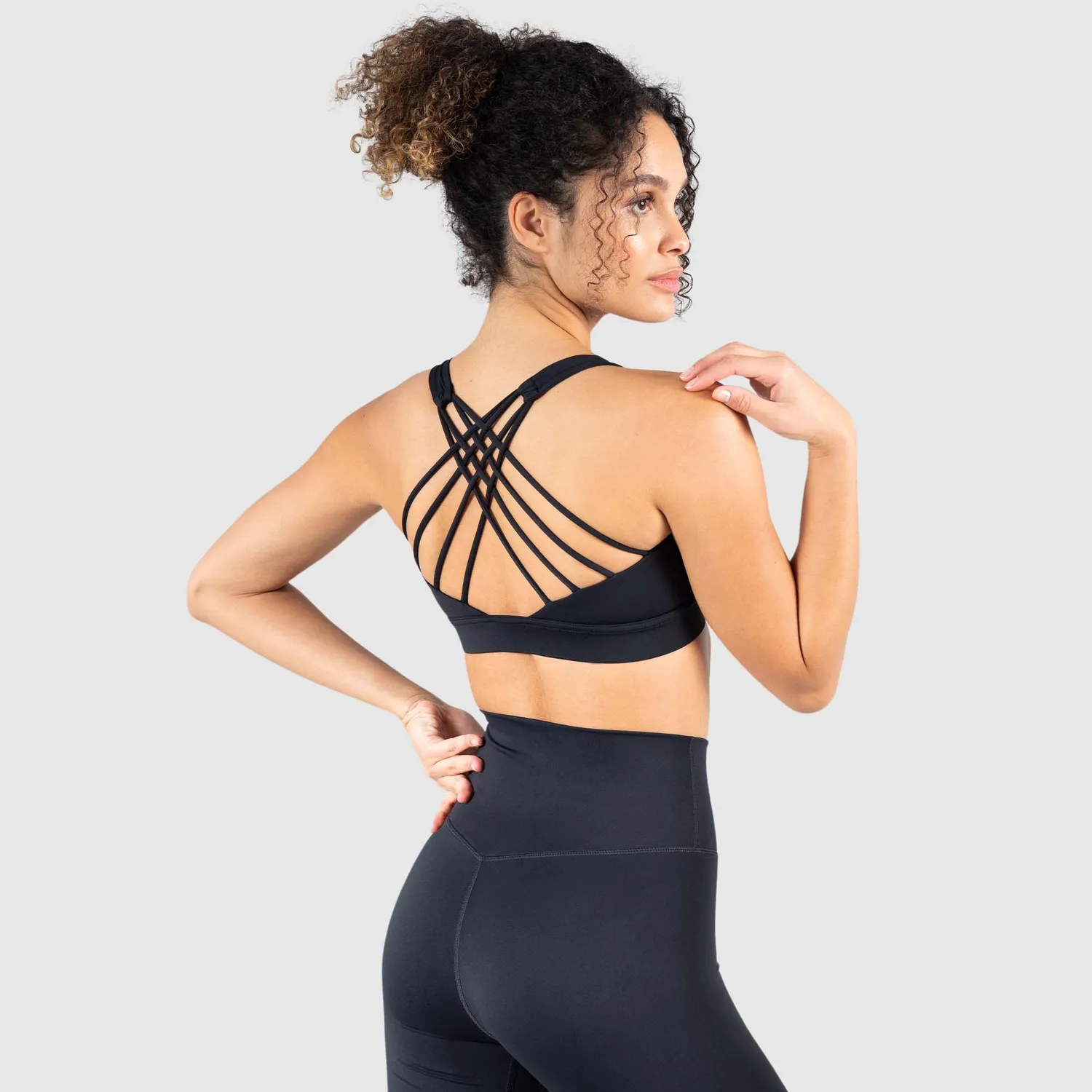 Smilodox Sienna Sport BH Damen Schwarz Blickdicht