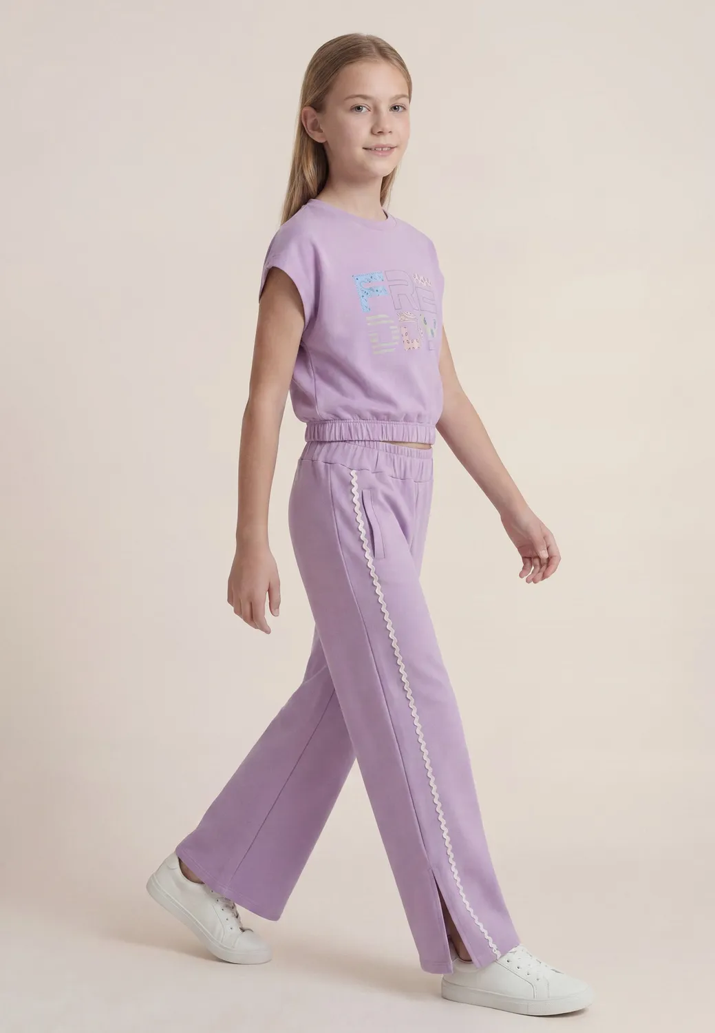 Freddy Wide Leg Mädchen Sporthose Lilla 8 Jahre French Terry