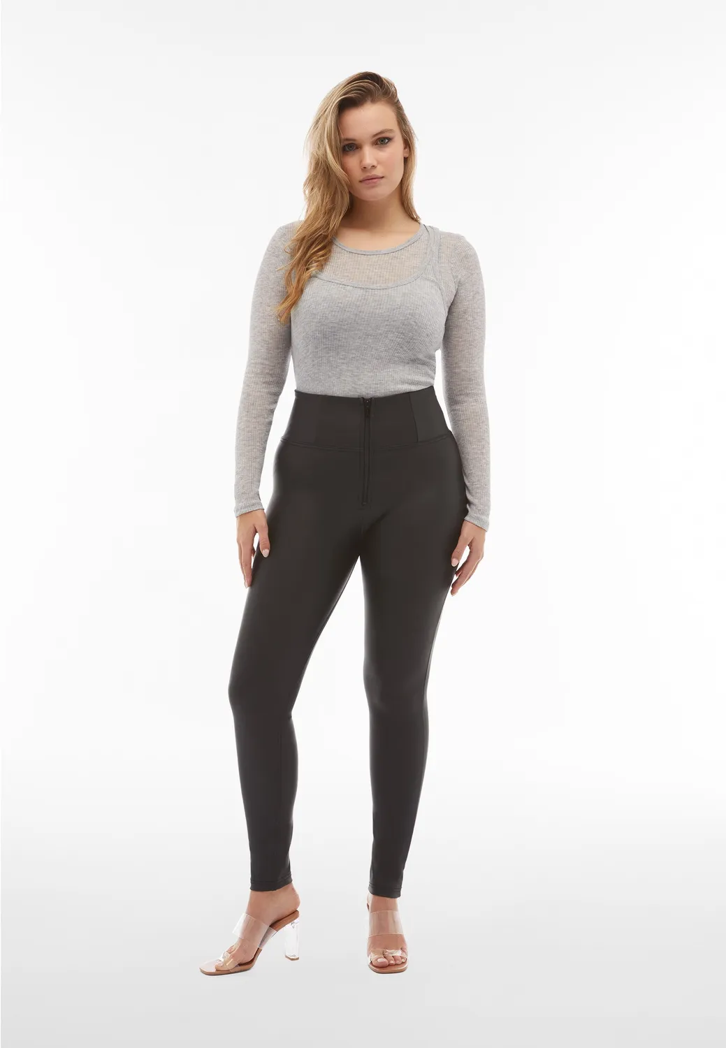 Freddy WR.UP Kunstleder Leggings Super High Waist schwarz