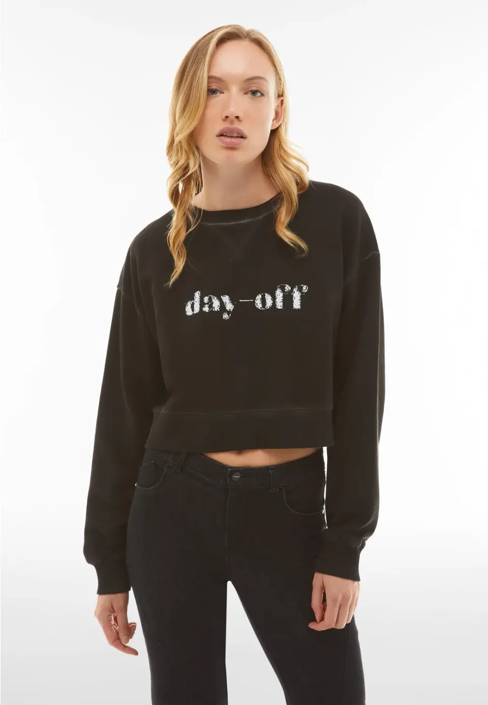 Freddy Day-Off Sweatshirt Cropped Cold Dyed Damen