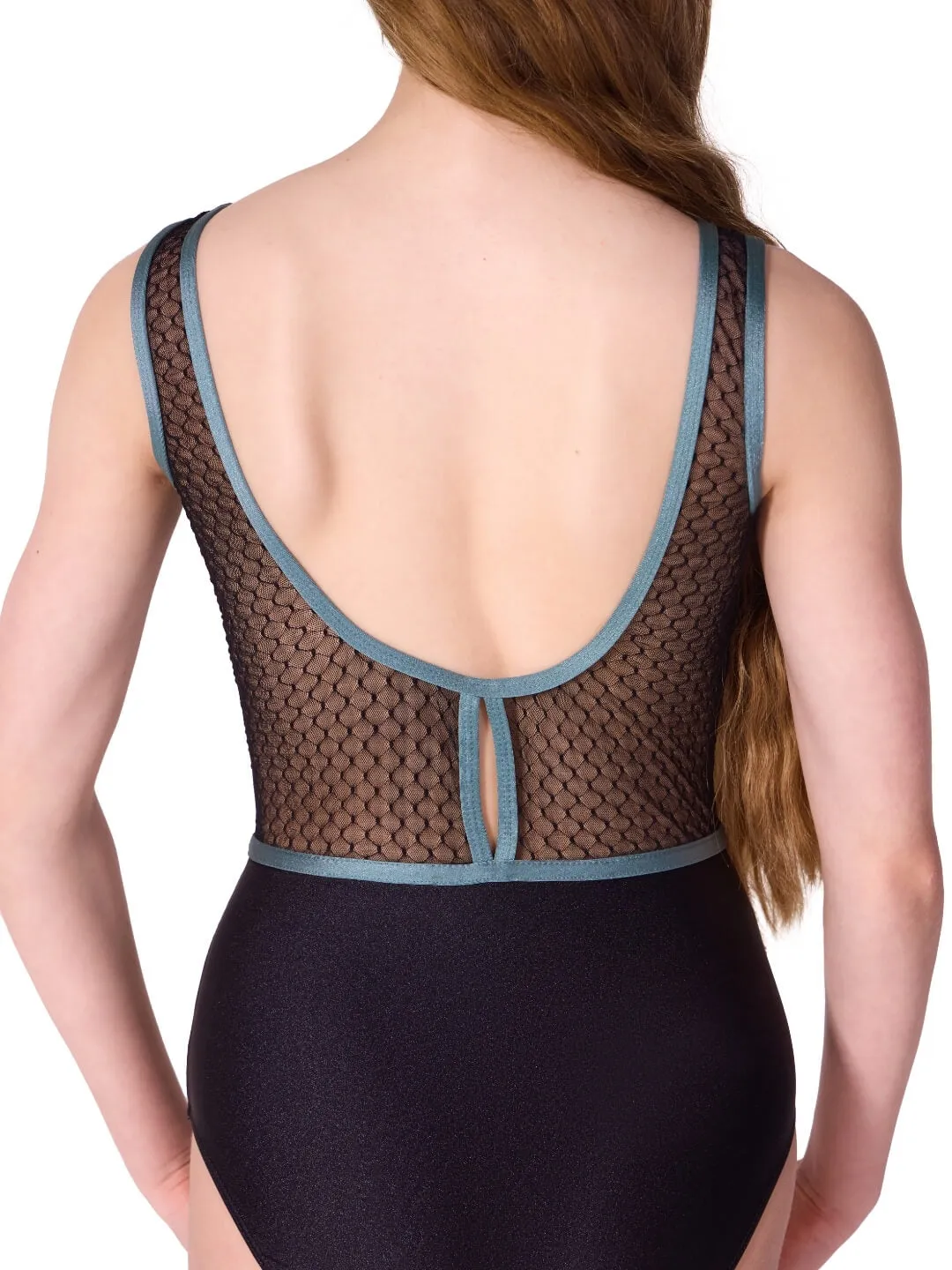Capezio Enchanted Contrast Graceful Tank Ballettanzug Schwarz Mesh