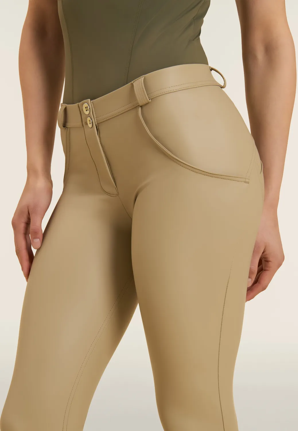 Freddy WR.UP 7/8 Kunstleder-Leggings Schwarz Superskinny
