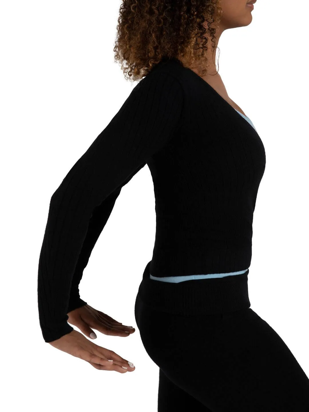 Capezio Harmonie CK11002WD Crossover Pullover Schwarz Langarm