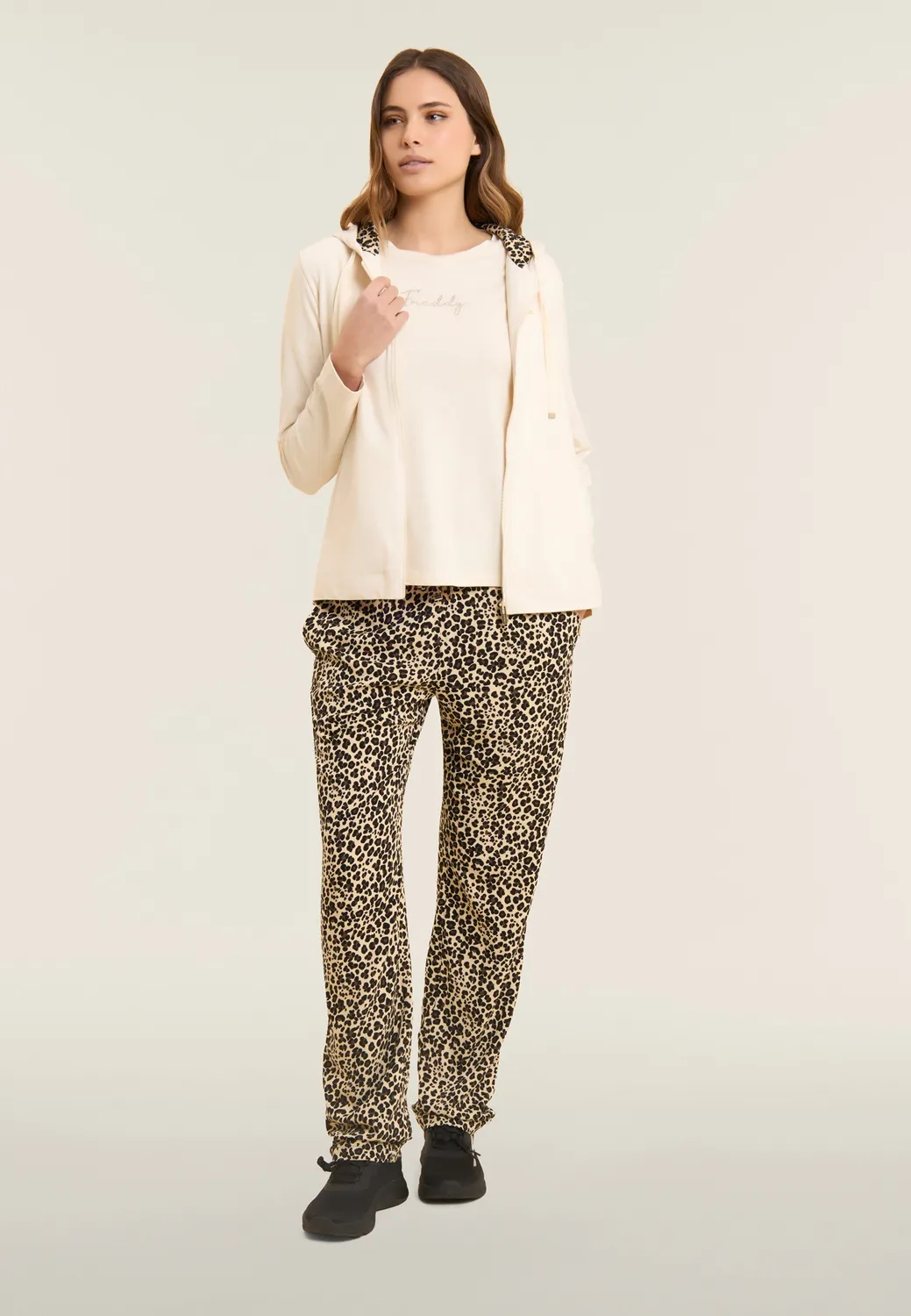 Freddy Zip-Hoodie Animalier-Futter Nero M
